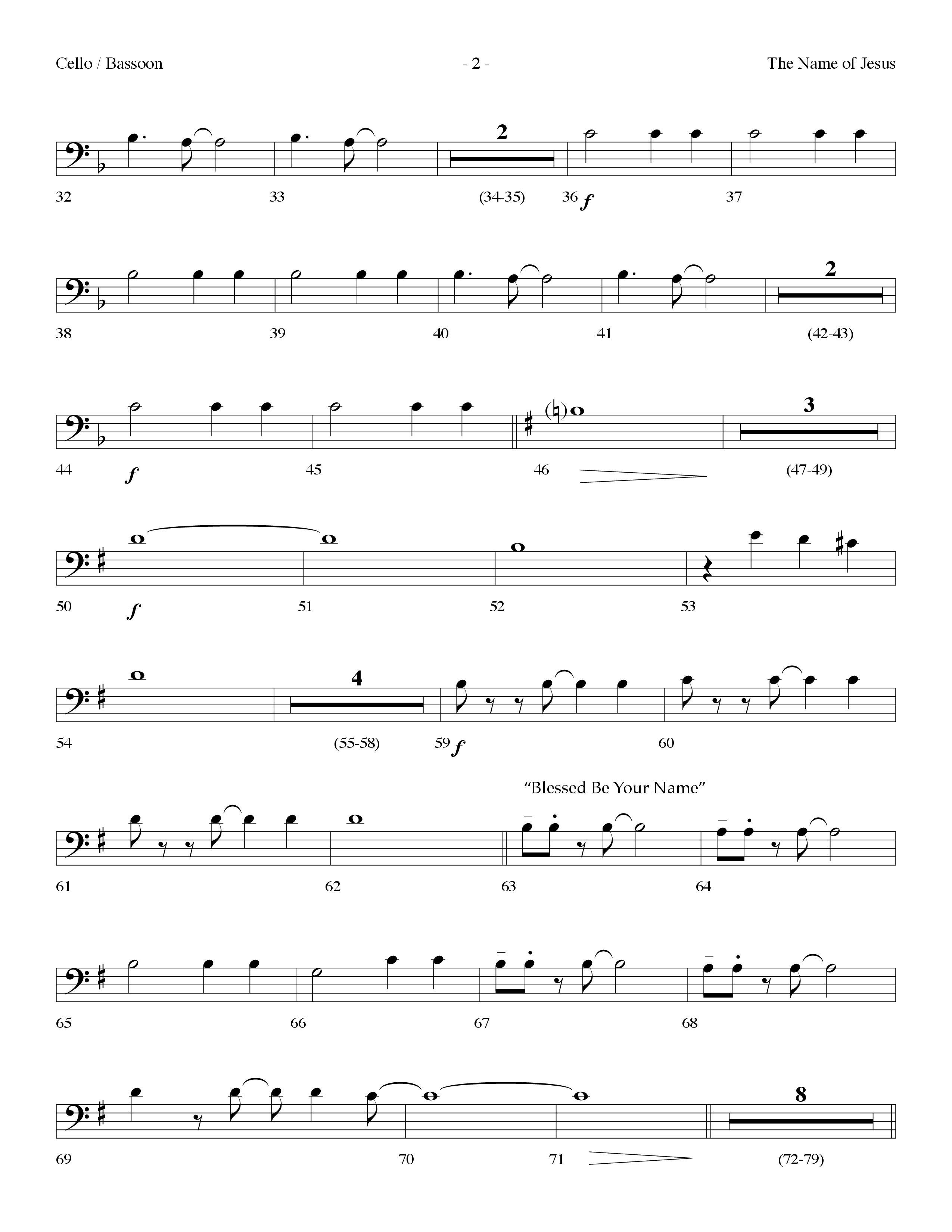 The Name Of Jesus Medley (Choral Anthem SATB) Cello (Lifeway Choral / Arr. Dennis Allen)