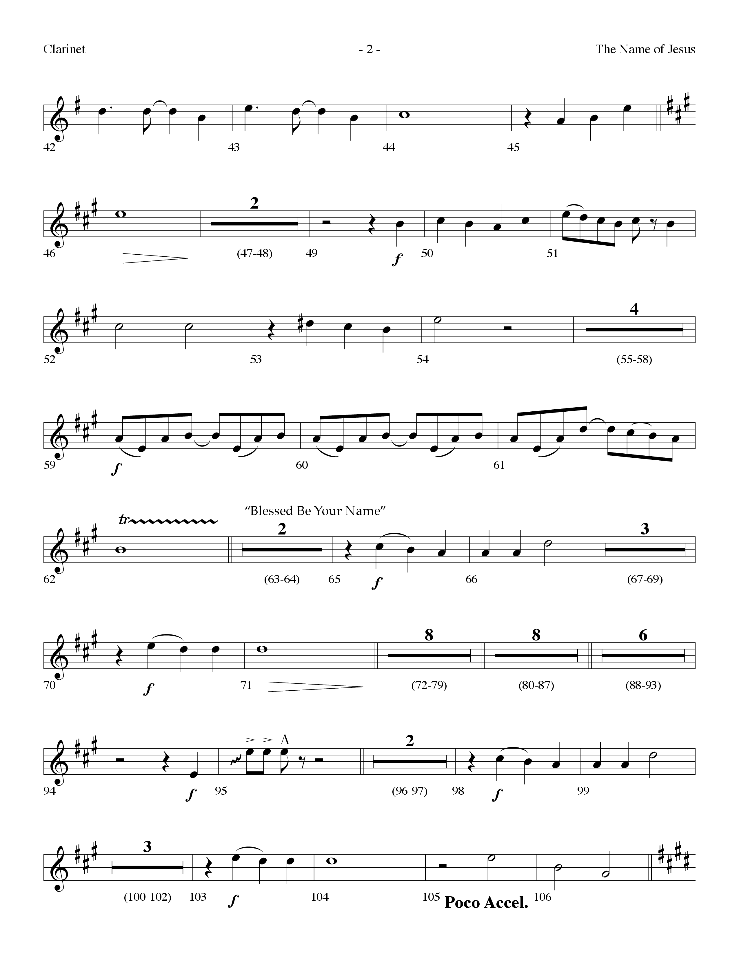 The Name Of Jesus Medley (Choral Anthem SATB) Clarinet (Lifeway Choral / Arr. Dennis Allen)