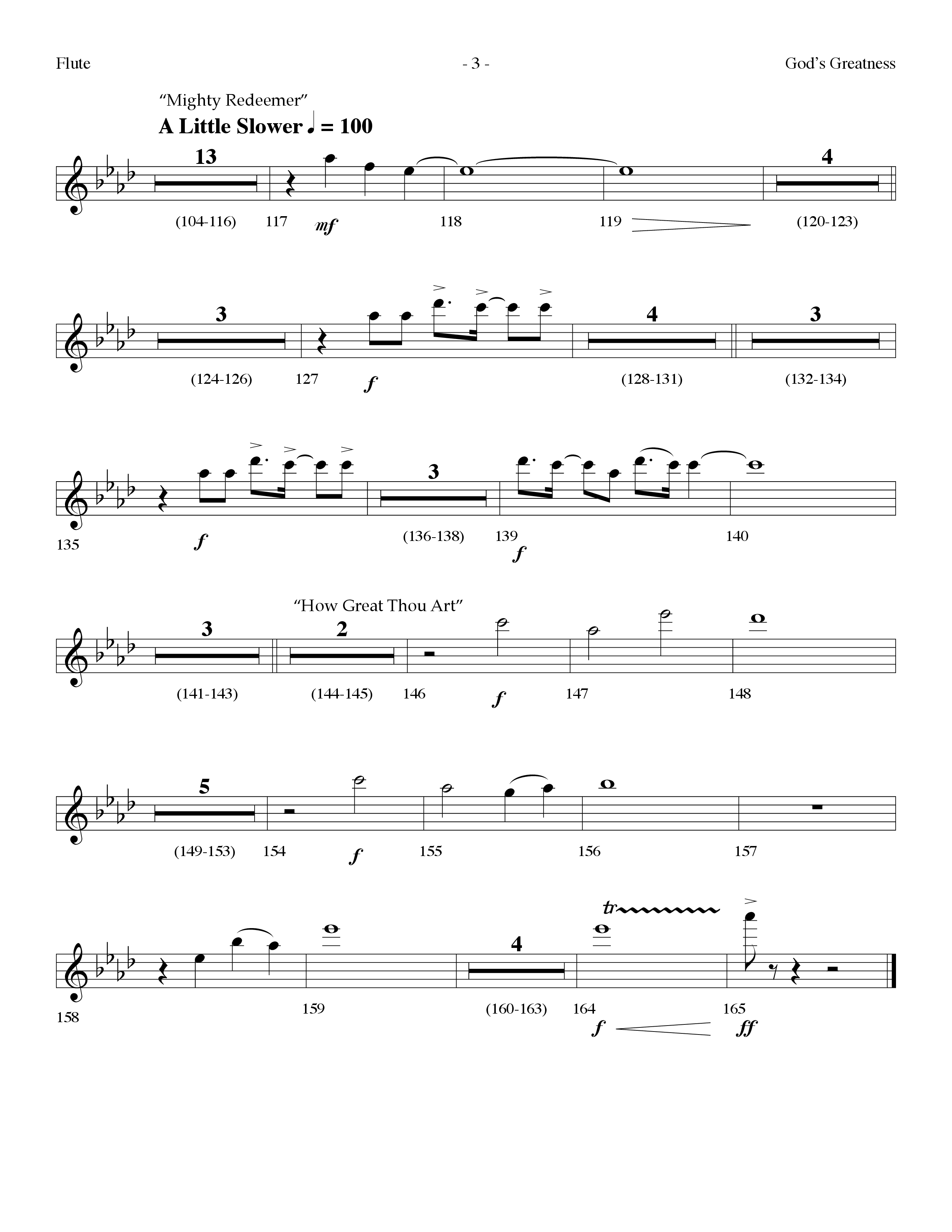 Gods Greatness Medley (Choral Anthem SATB) Flute (Lifeway Choral / Arr. Dennis Allen)