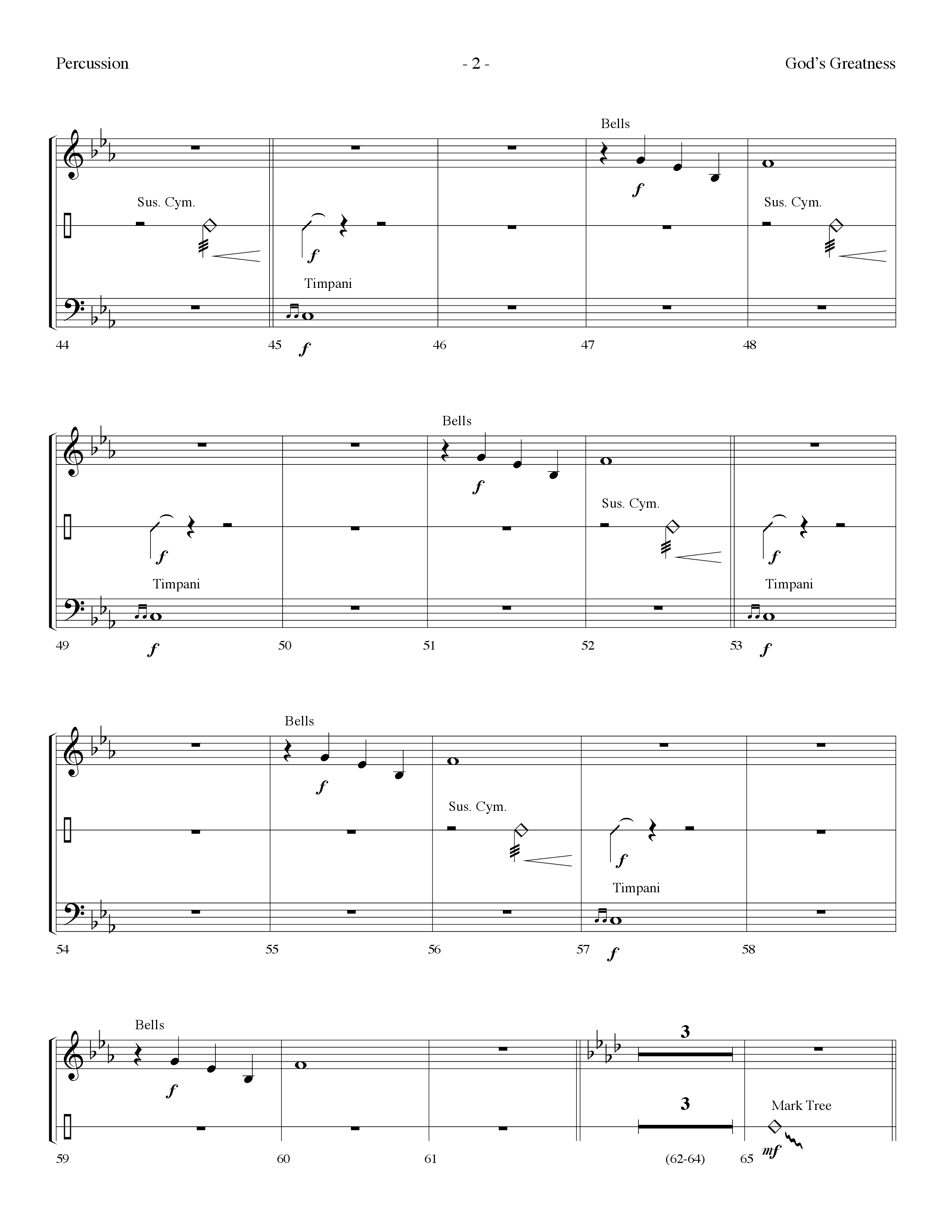 Gods Greatness Medley (Choral Anthem SATB) Percussion (Lifeway Choral / Arr. Dennis Allen)