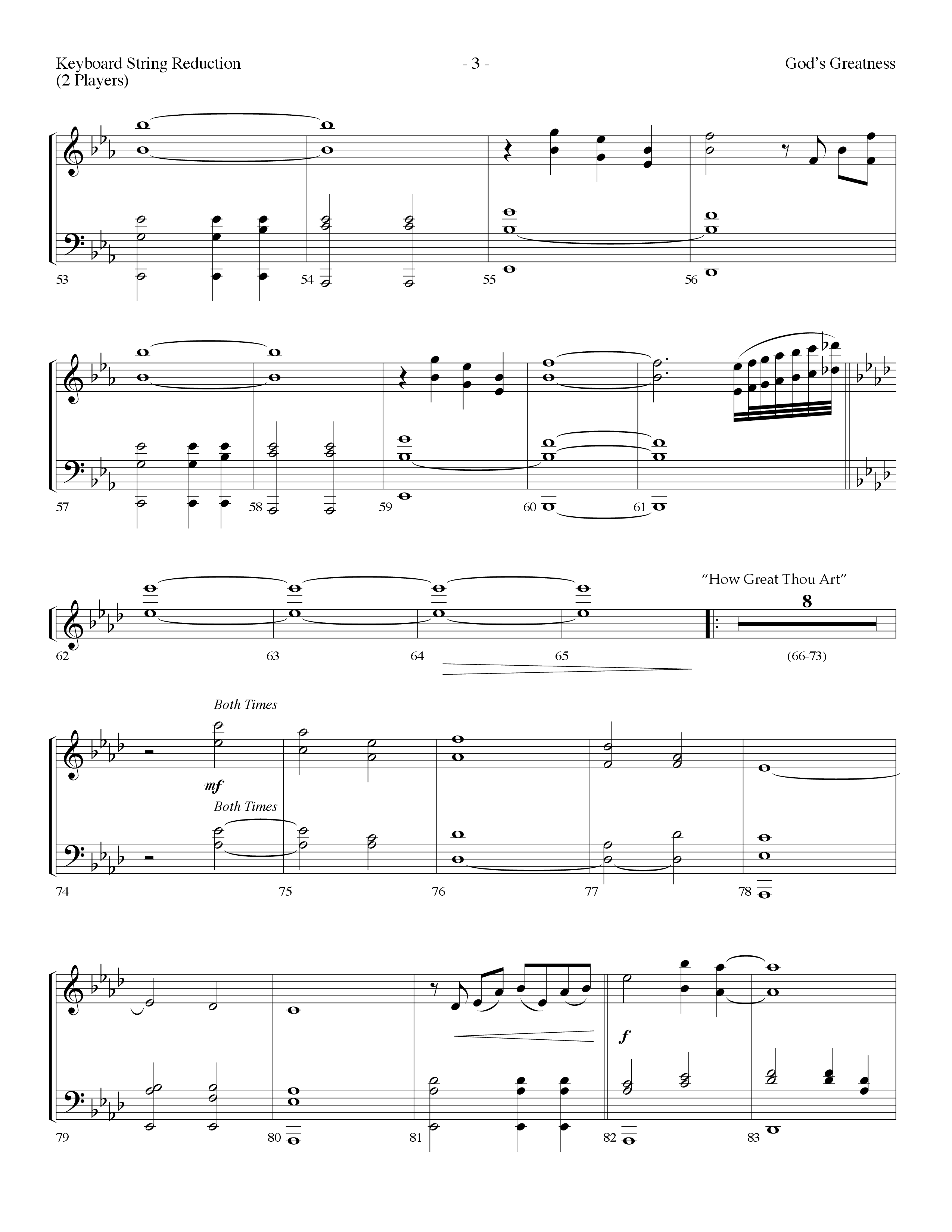 Gods Greatness Medley (Choral Anthem SATB) String Reduction (Lifeway Choral / Arr. Dennis Allen)