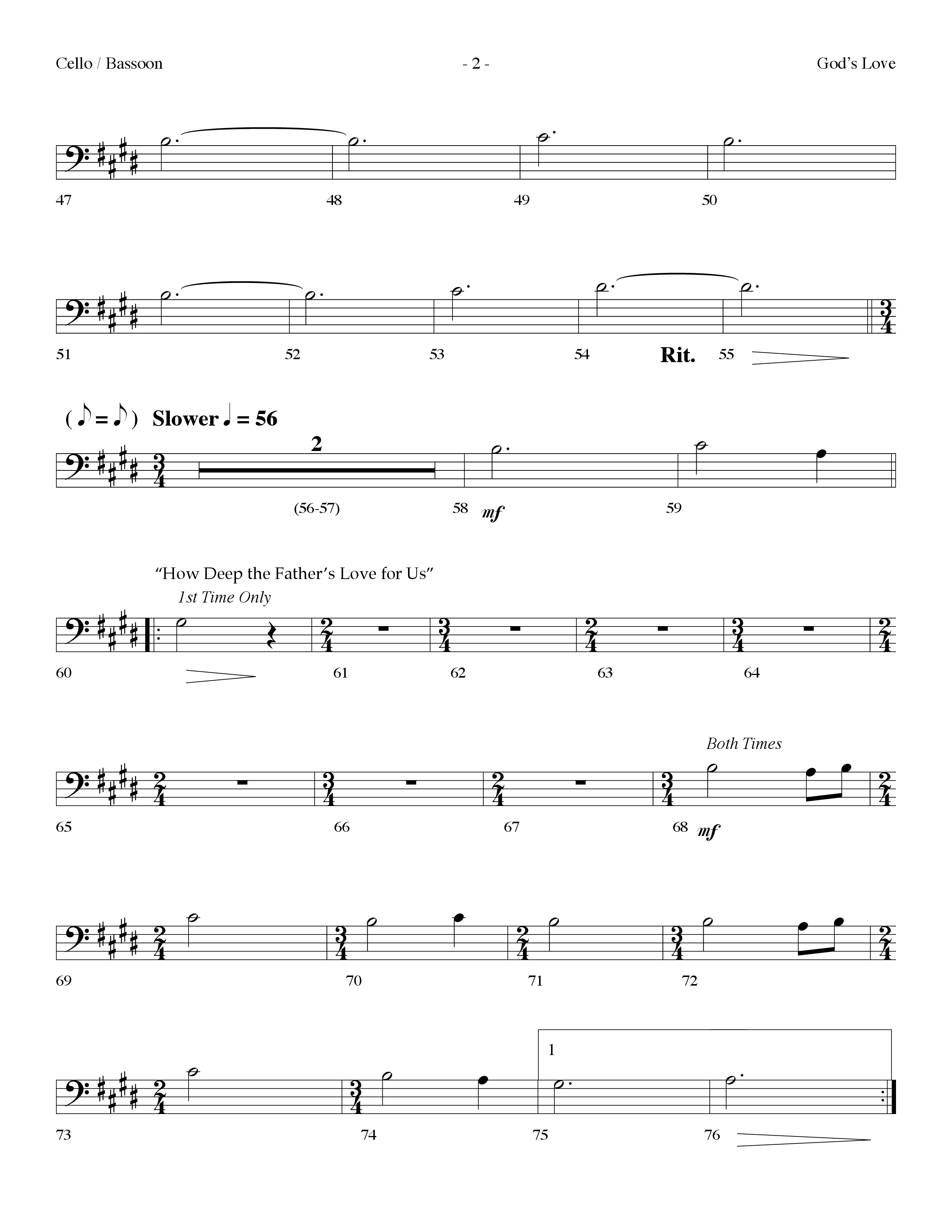 God's Love Medley (Choral Anthem SATB) Cello (Lifeway Choral / Arr. Dennis Allen)