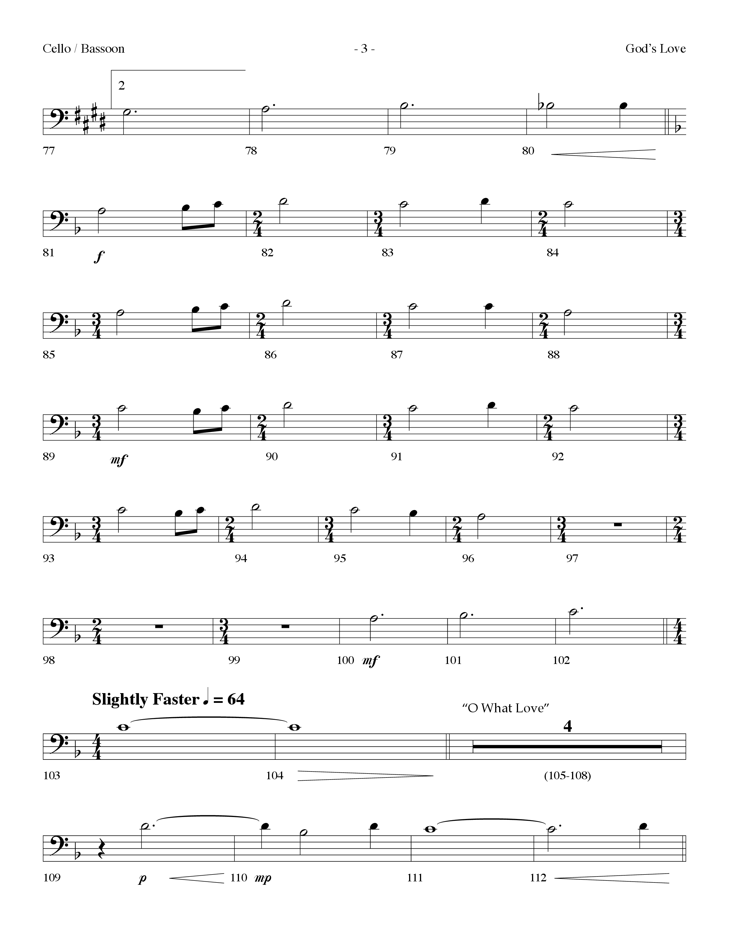 God's Love Medley (Choral Anthem SATB) Cello (Lifeway Choral / Arr. Dennis Allen)