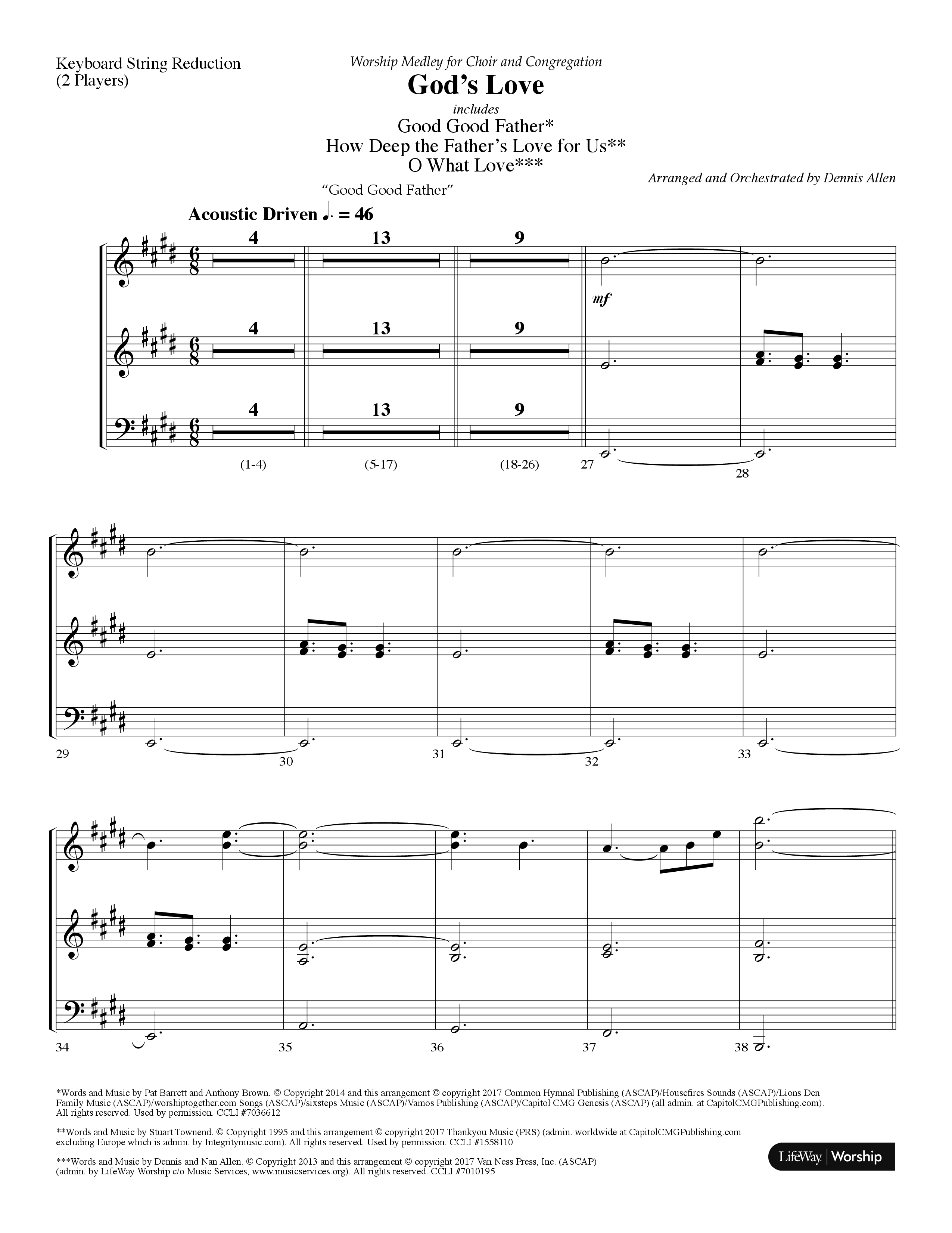 God's Love Medley (Choral Anthem SATB) String Reduction (Lifeway Choral / Arr. Dennis Allen)