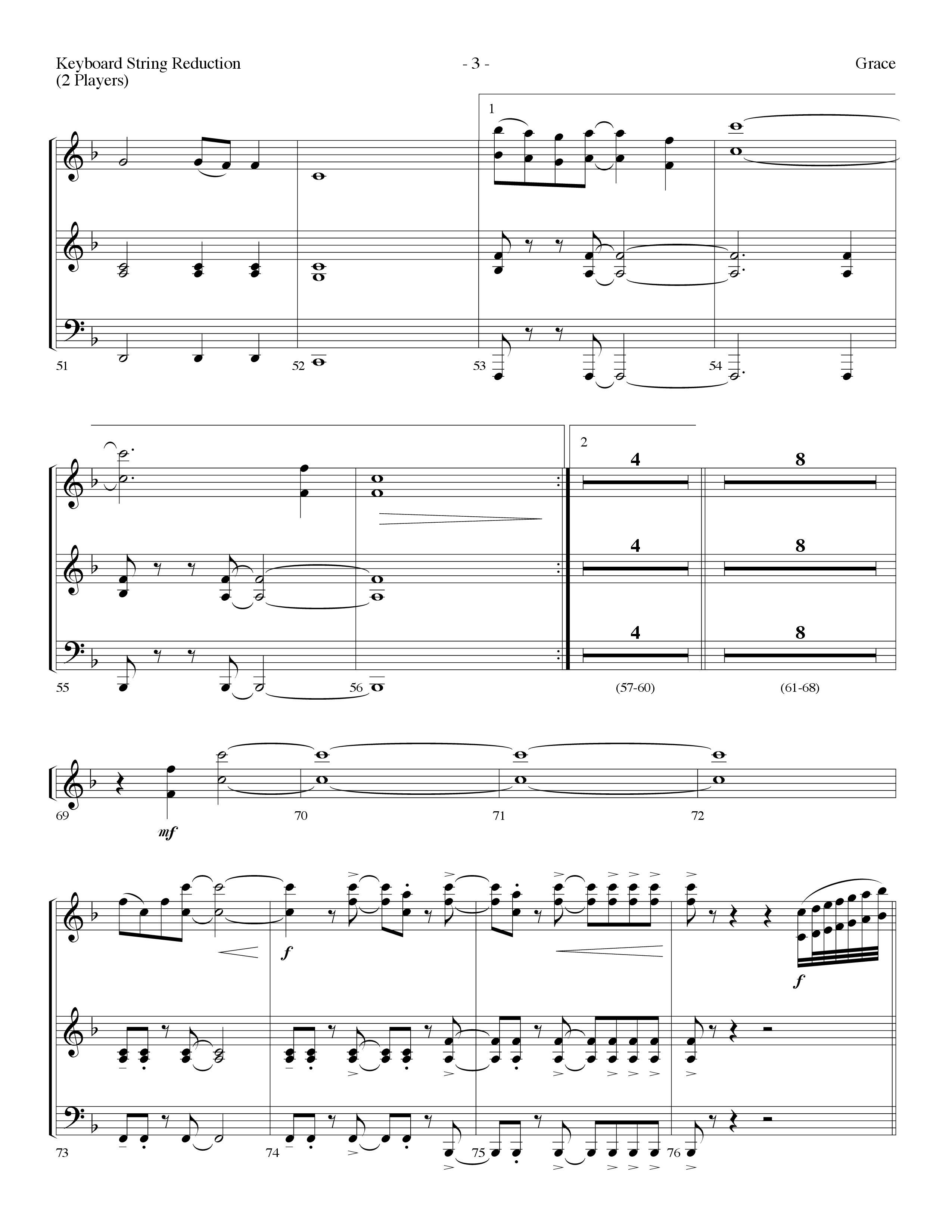 Grace Medley (Choral Anthem SATB) String Reduction (Lifeway Choral / Arr. Dennis Allen)