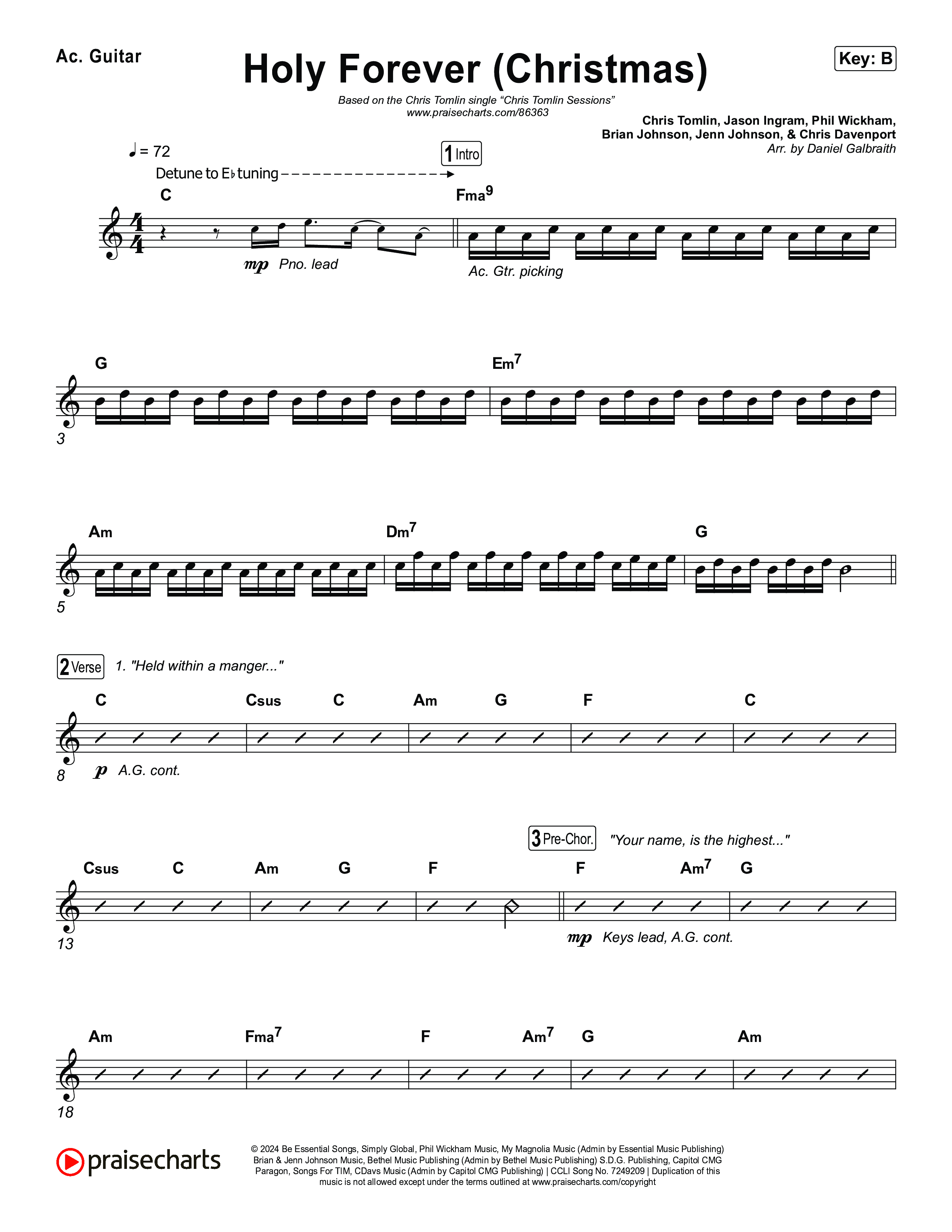 Holy Forever (Christmas) Acoustic Guitar (Chris Tomlin)