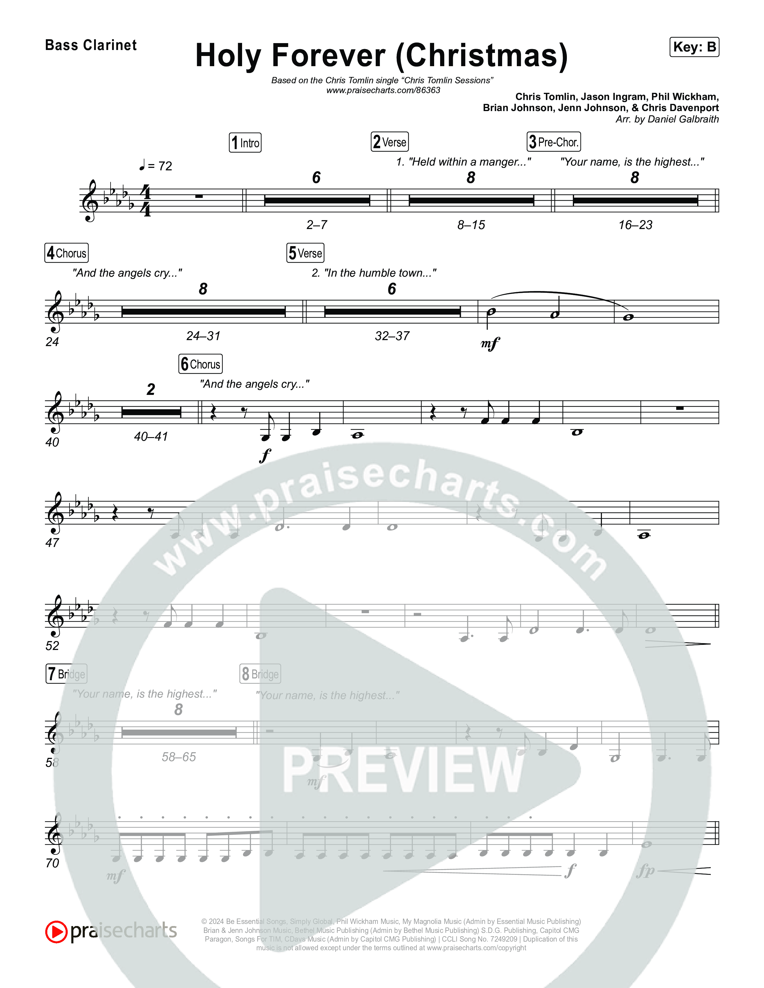 Holy Forever (Christmas) Bass Clarinet (Chris Tomlin)