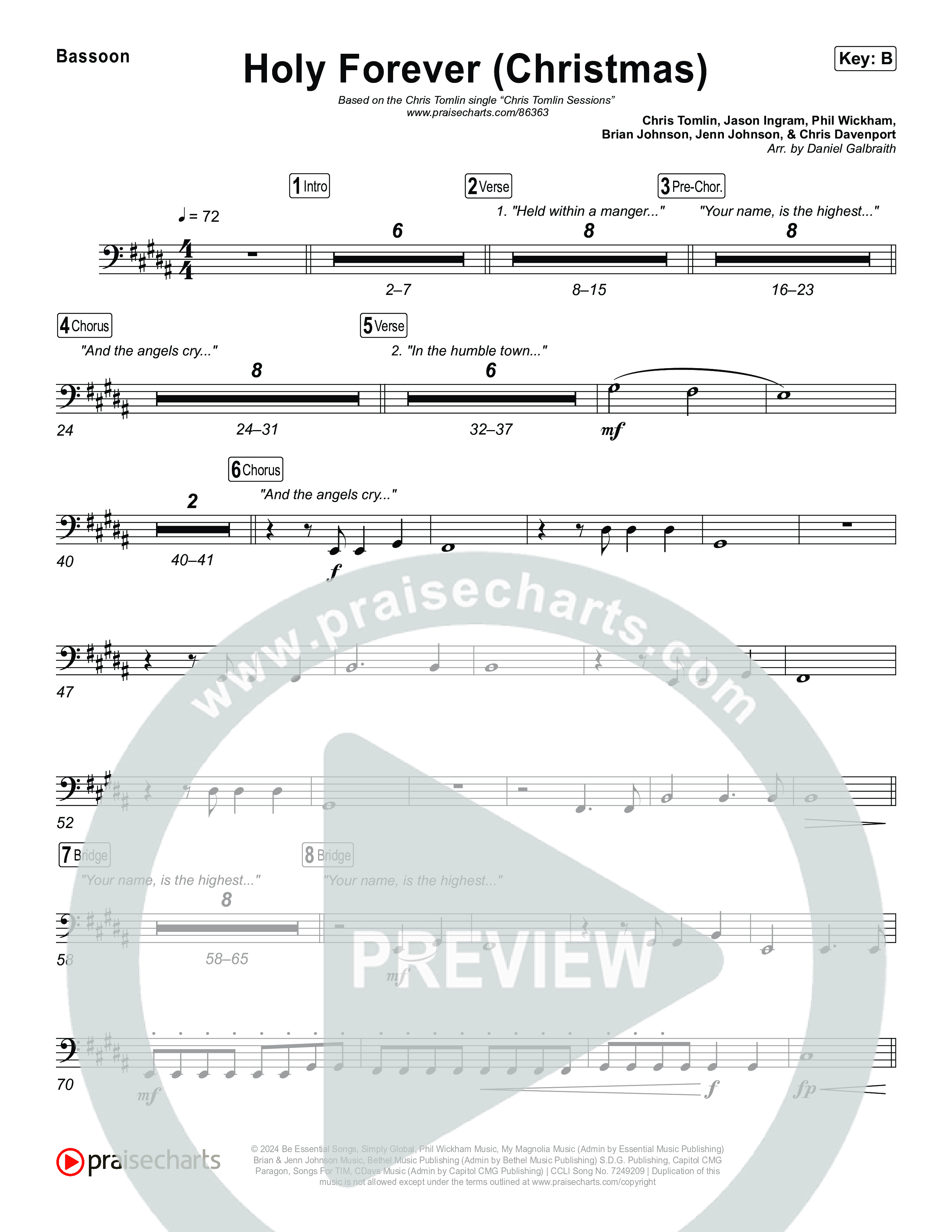 Holy Forever (Christmas) Bassoon (Chris Tomlin)