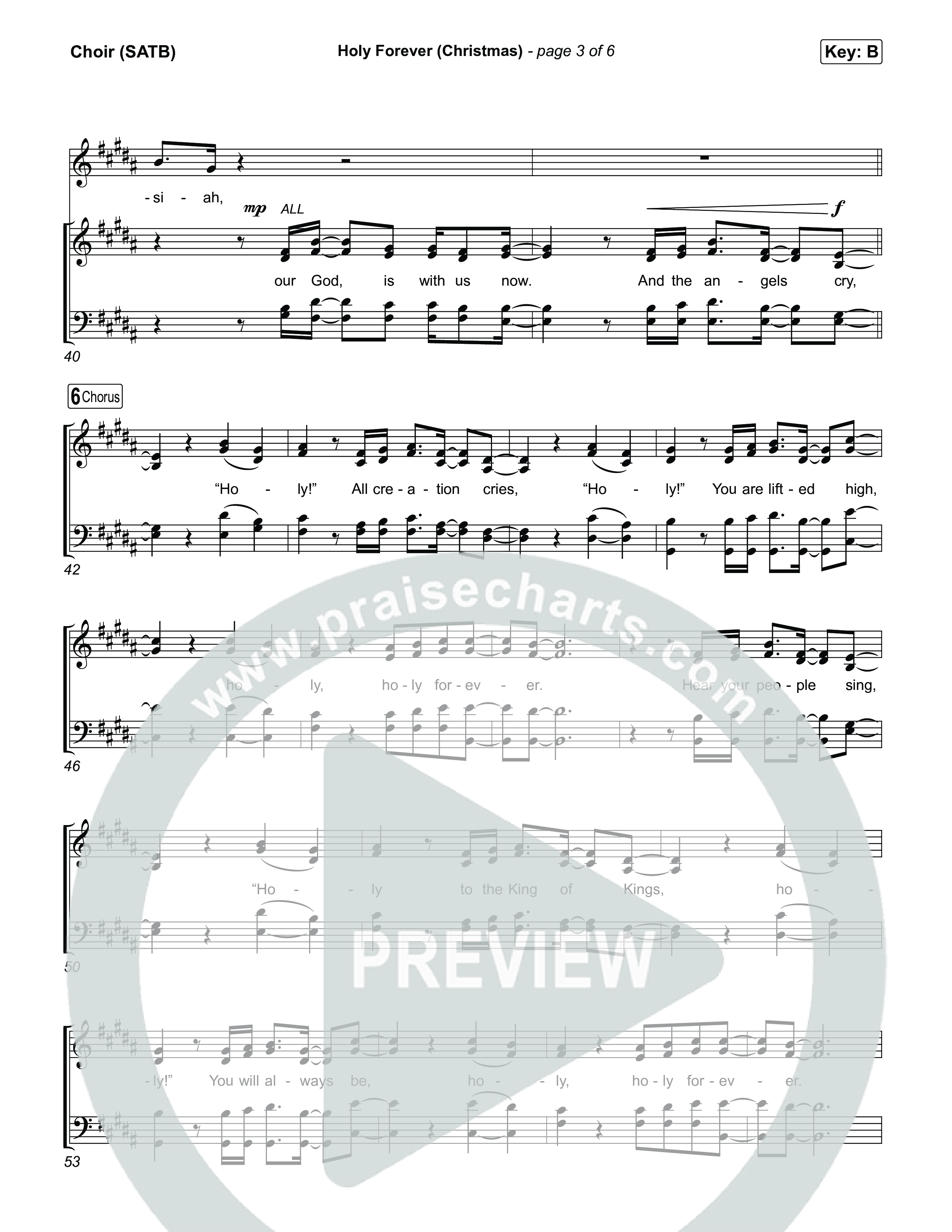 Holy Forever (Christmas) Choir Sheet (SATB) (Chris Tomlin)