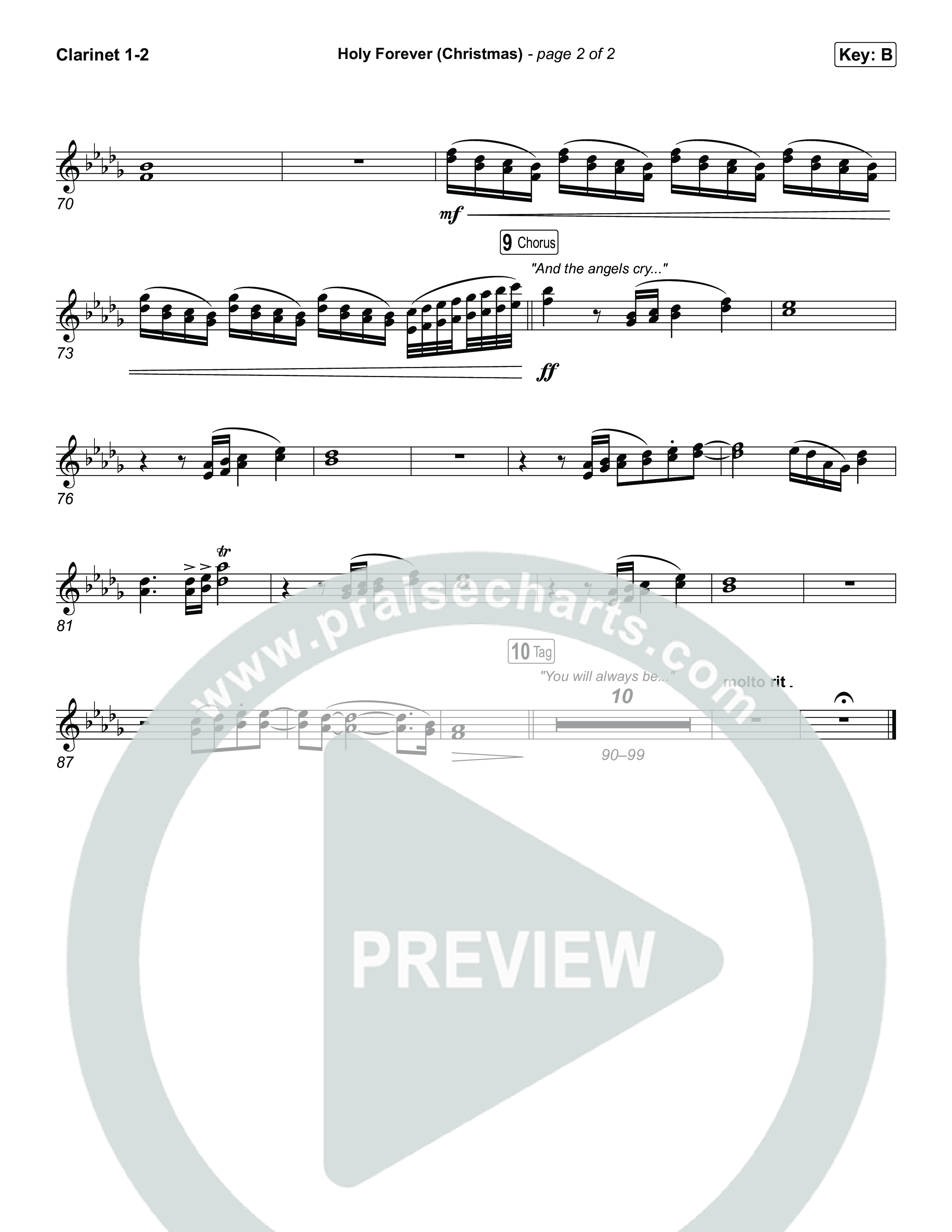 Holy Forever (Christmas) Clarinet 1,2 (Chris Tomlin)