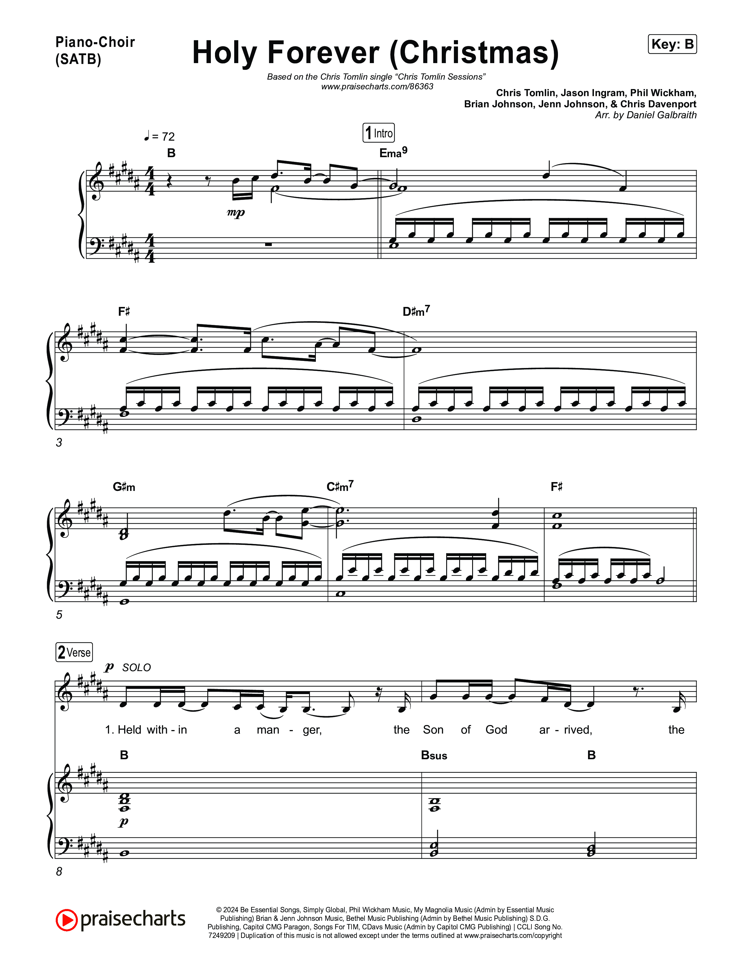 Holy Forever (Christmas) Piano/Vocal Pack (Chris Tomlin)