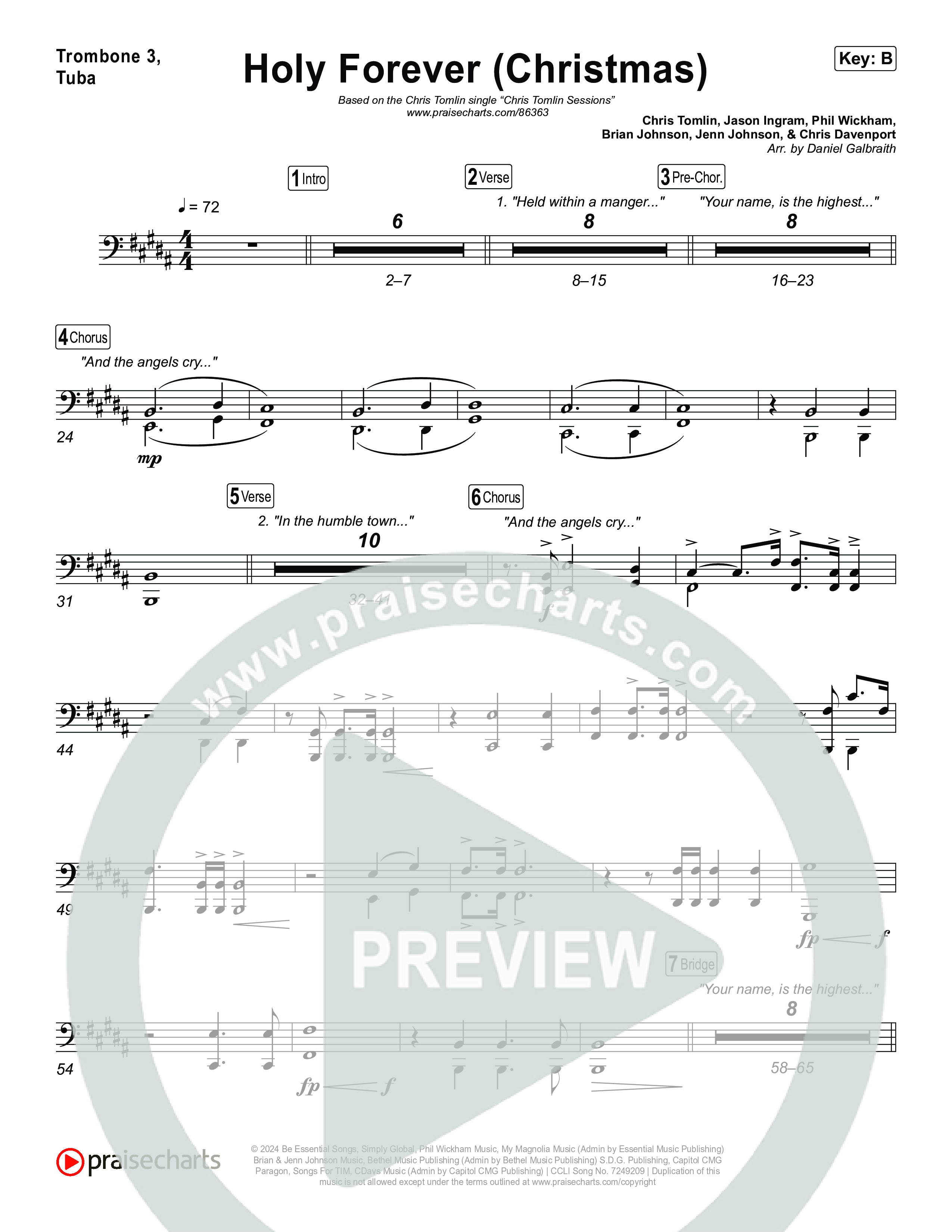 Holy Forever (Christmas) Trombone 1,2 (Chris Tomlin)