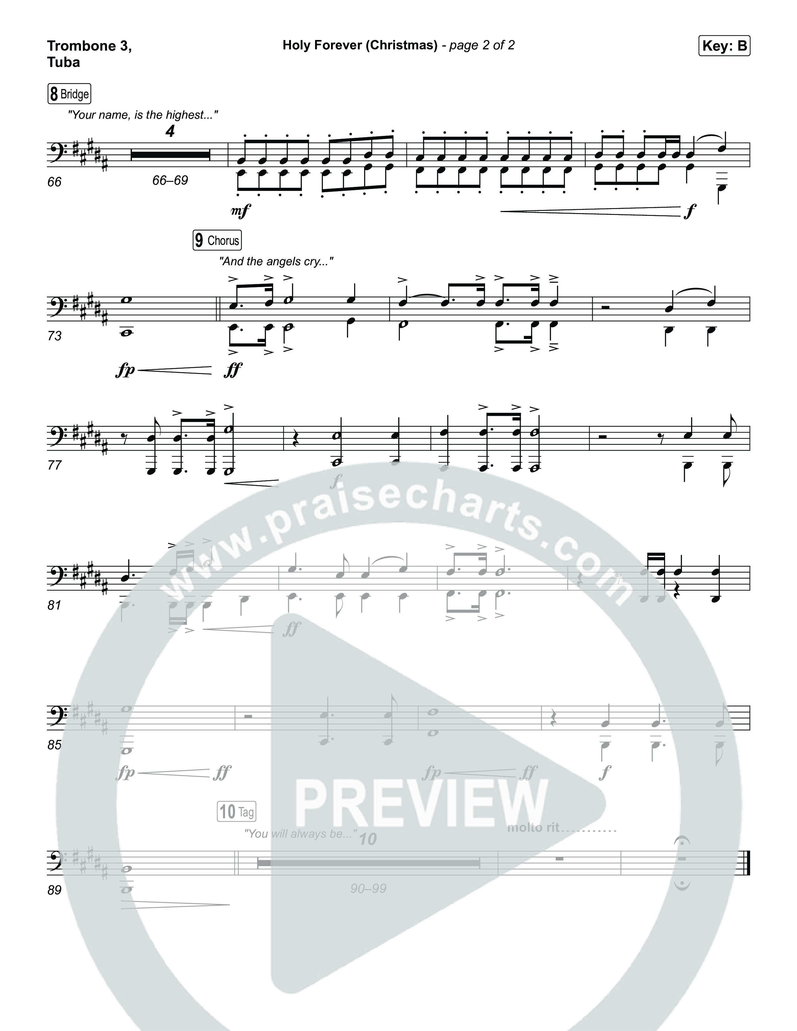 Holy Forever (Christmas) Trombone 3/Tuba (Chris Tomlin)