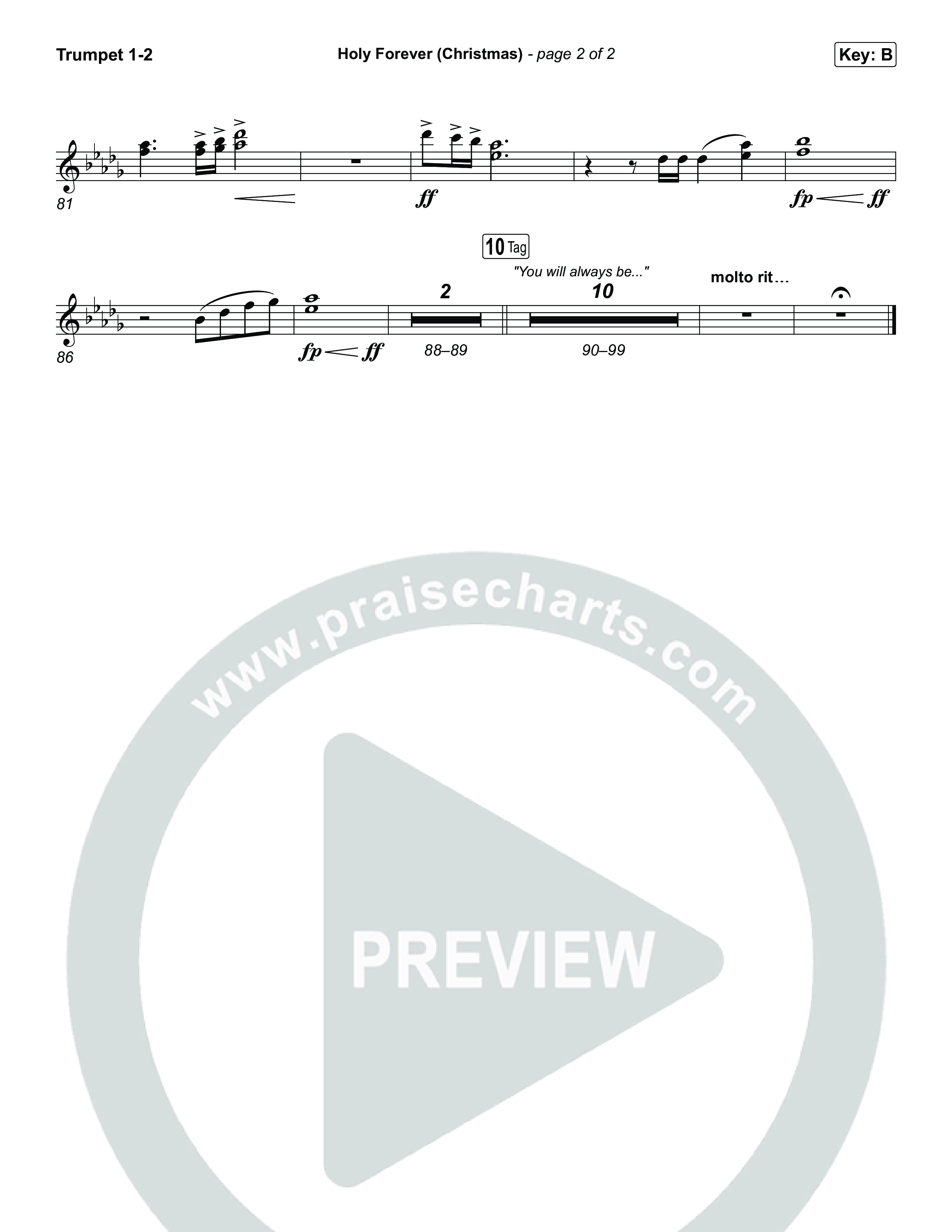 Holy Forever (Christmas) Trumpet 1,2 (Chris Tomlin)