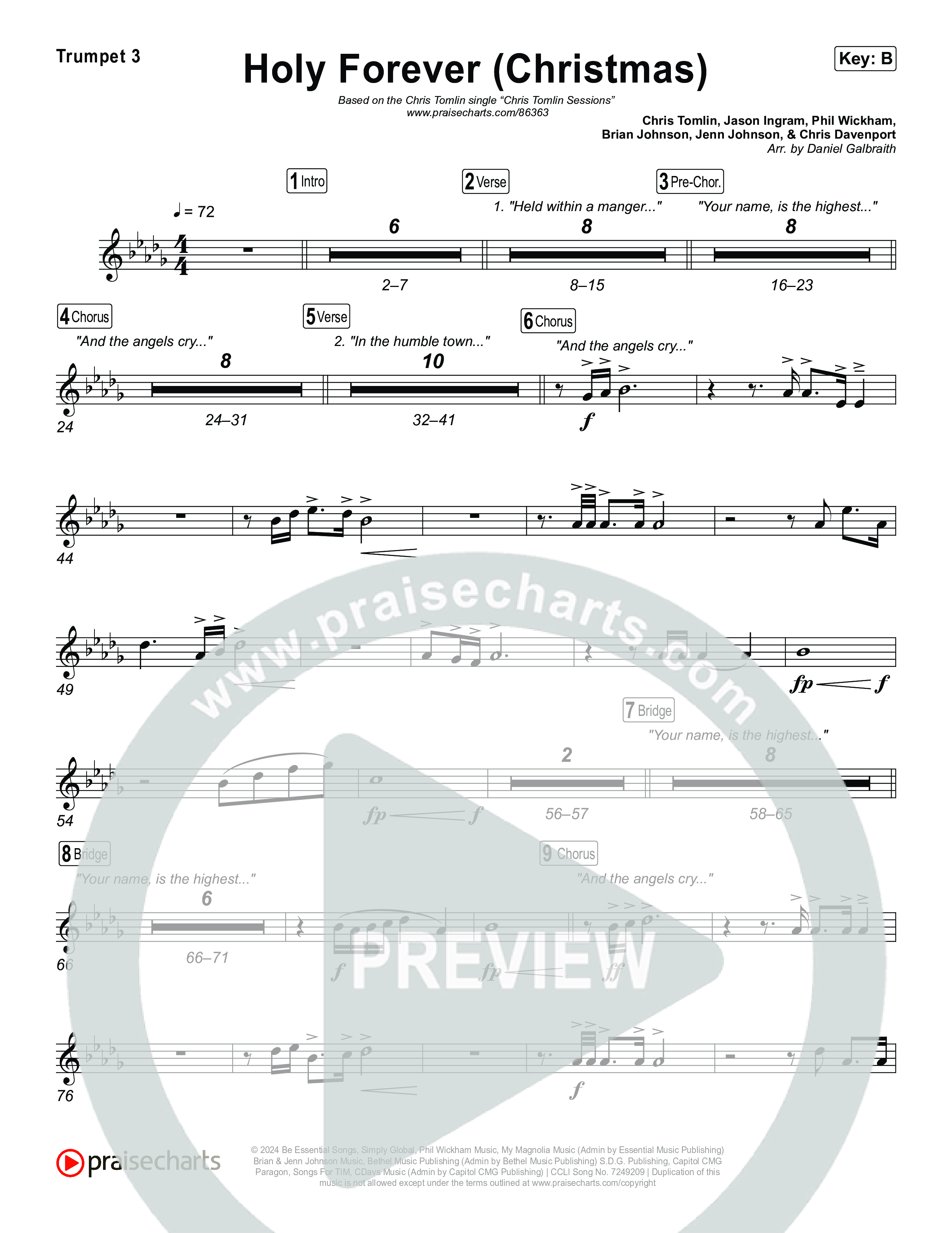 Holy Forever (Christmas) Trumpet 1,2 (Chris Tomlin)