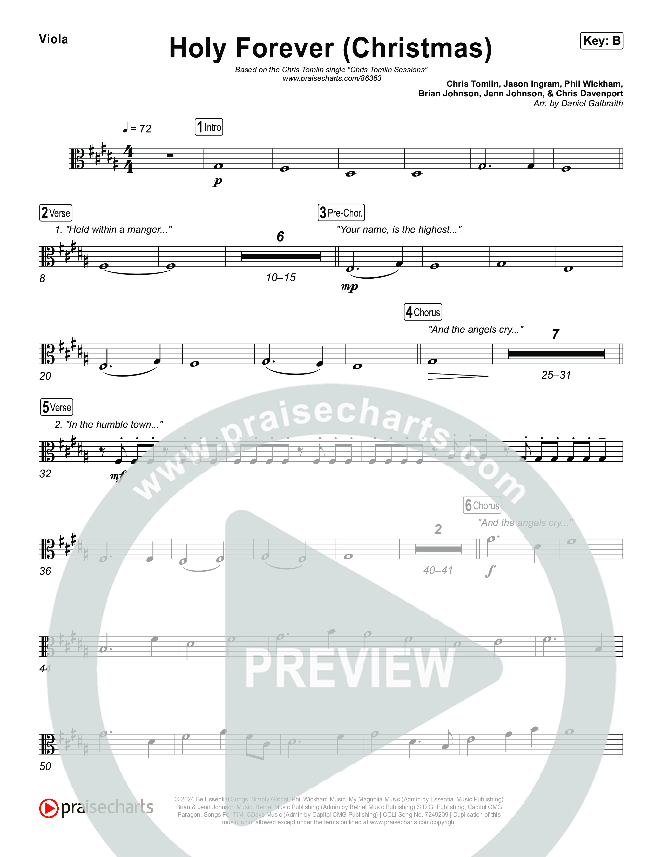 Holy Forever (Christmas) Viola (Chris Tomlin)