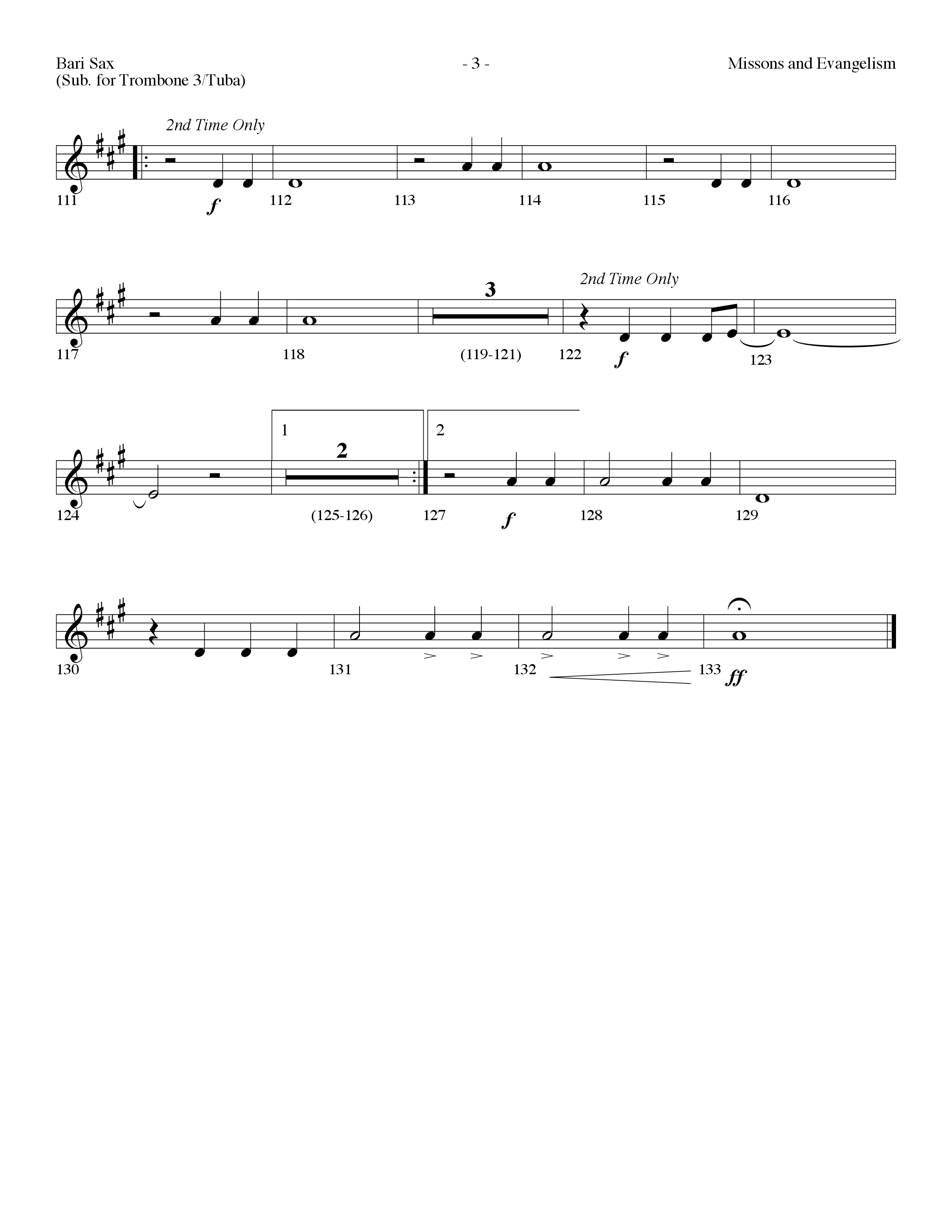 Missions And Evangelism Medley (Choral Anthem SATB) Bari Sax (Lifeway Choral / Arr. Dennis Allen)