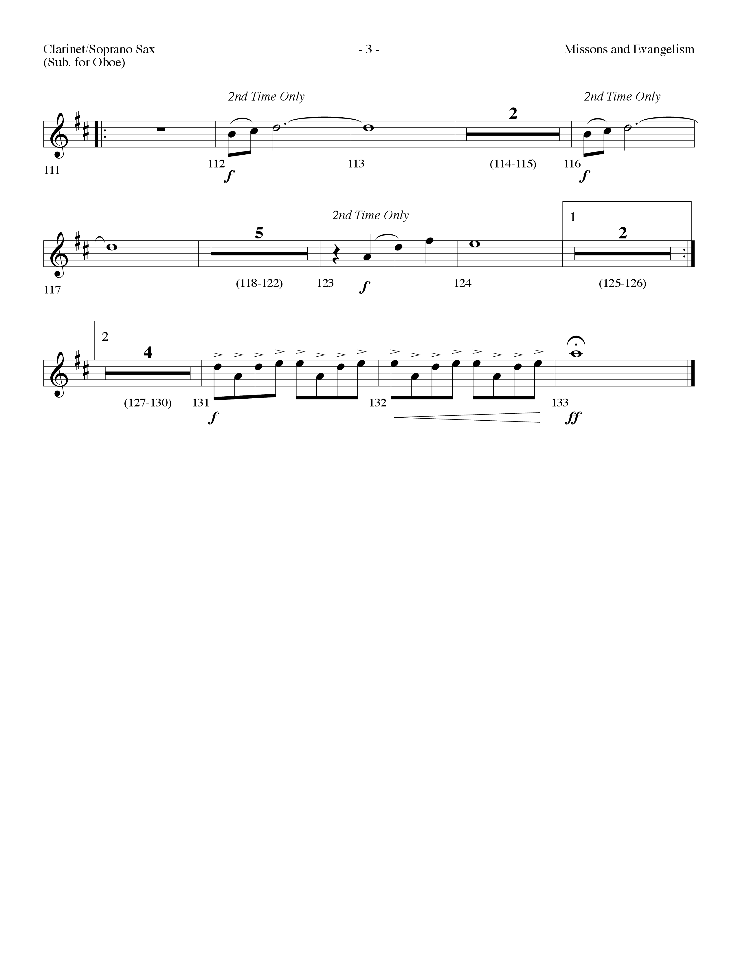 Missions And Evangelism Medley (Choral Anthem SATB) Clarinet/Soprano Sax (Lifeway Choral / Arr. Dennis Allen)