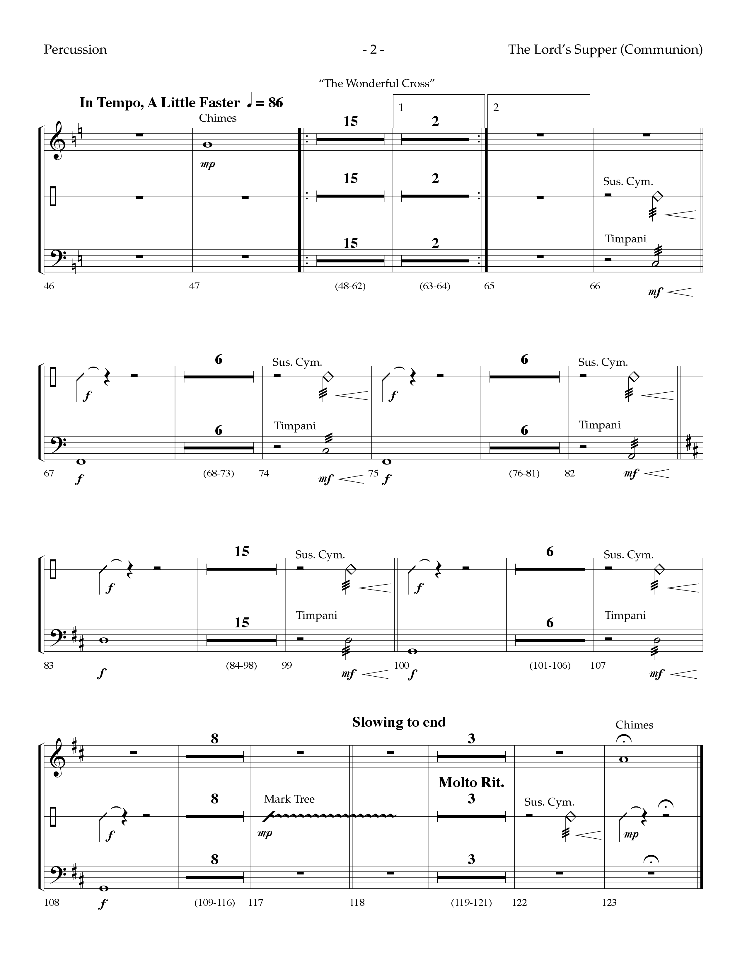 The Lord's Supper Medley (Choral Anthem SATB) Percussion (Lifeway Choral / Arr. Dennis Allen)