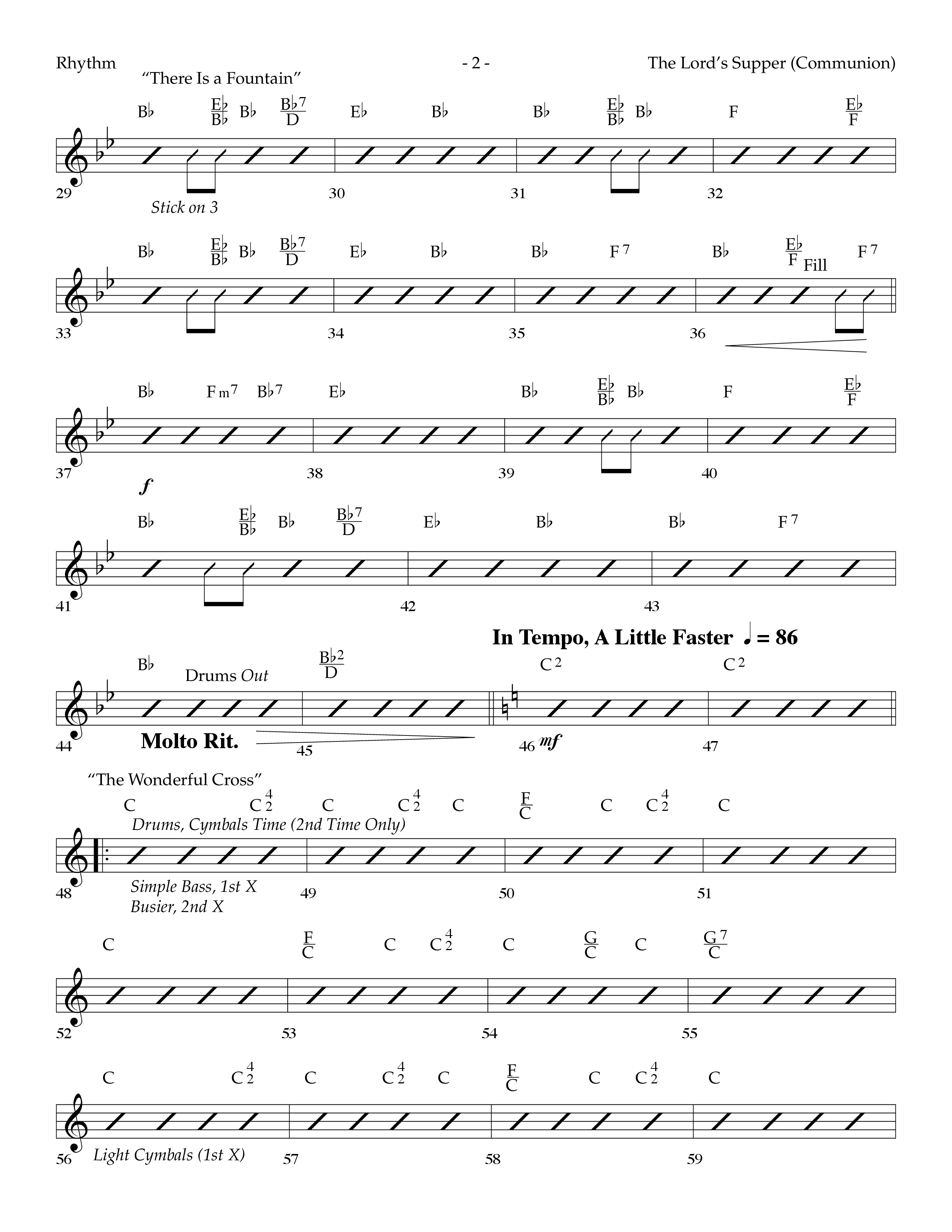 The Lord's Supper Medley (Choral Anthem SATB) Rhythm Chart (Lifeway Choral / Arr. Dennis Allen)