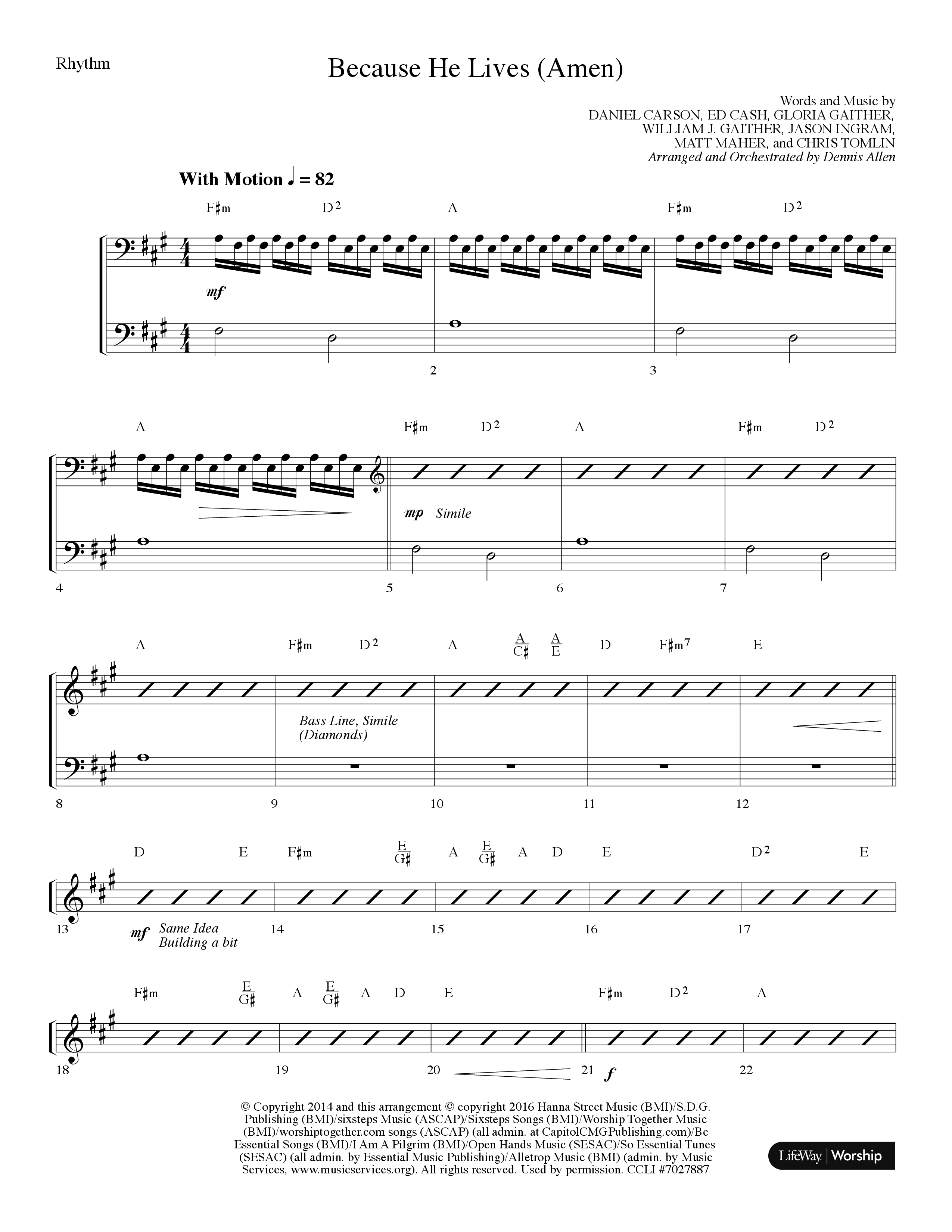 Because He Lives (7 Song Choral Collection) Song 2 (Lead & Chords) (Lifeway Choral / Arr. Dennis Allen)