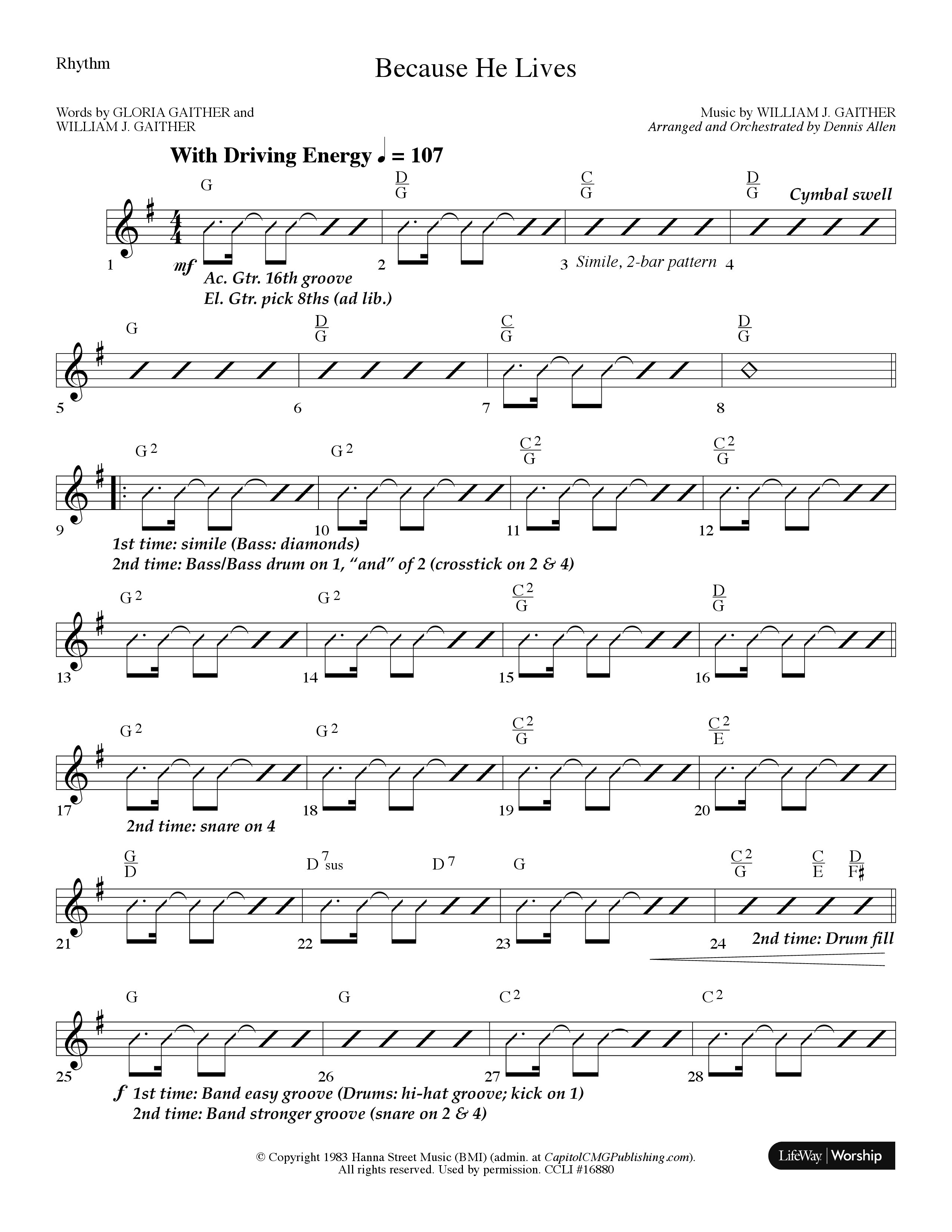 Because He Lives (7 Song Choral Collection) Song 6 (Lead & Chords) (Lifeway Choral / Arr. Dennis Allen)