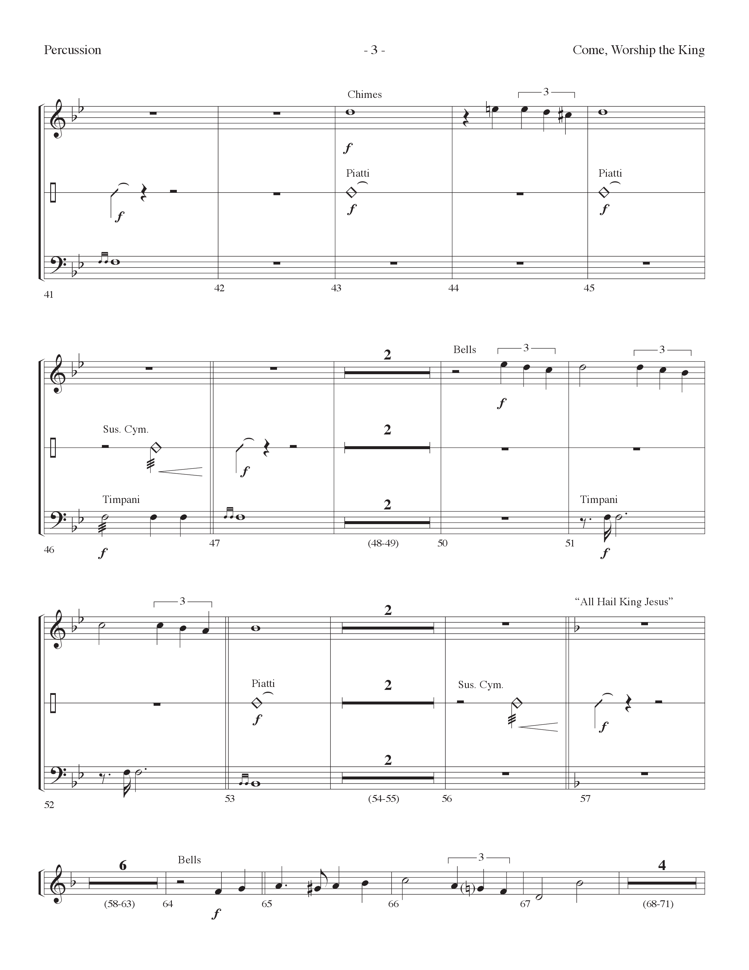 Come Worship The King (Choral Anthem SATB) Percussion (Lifeway Choral / Arr. Dennis Allen)