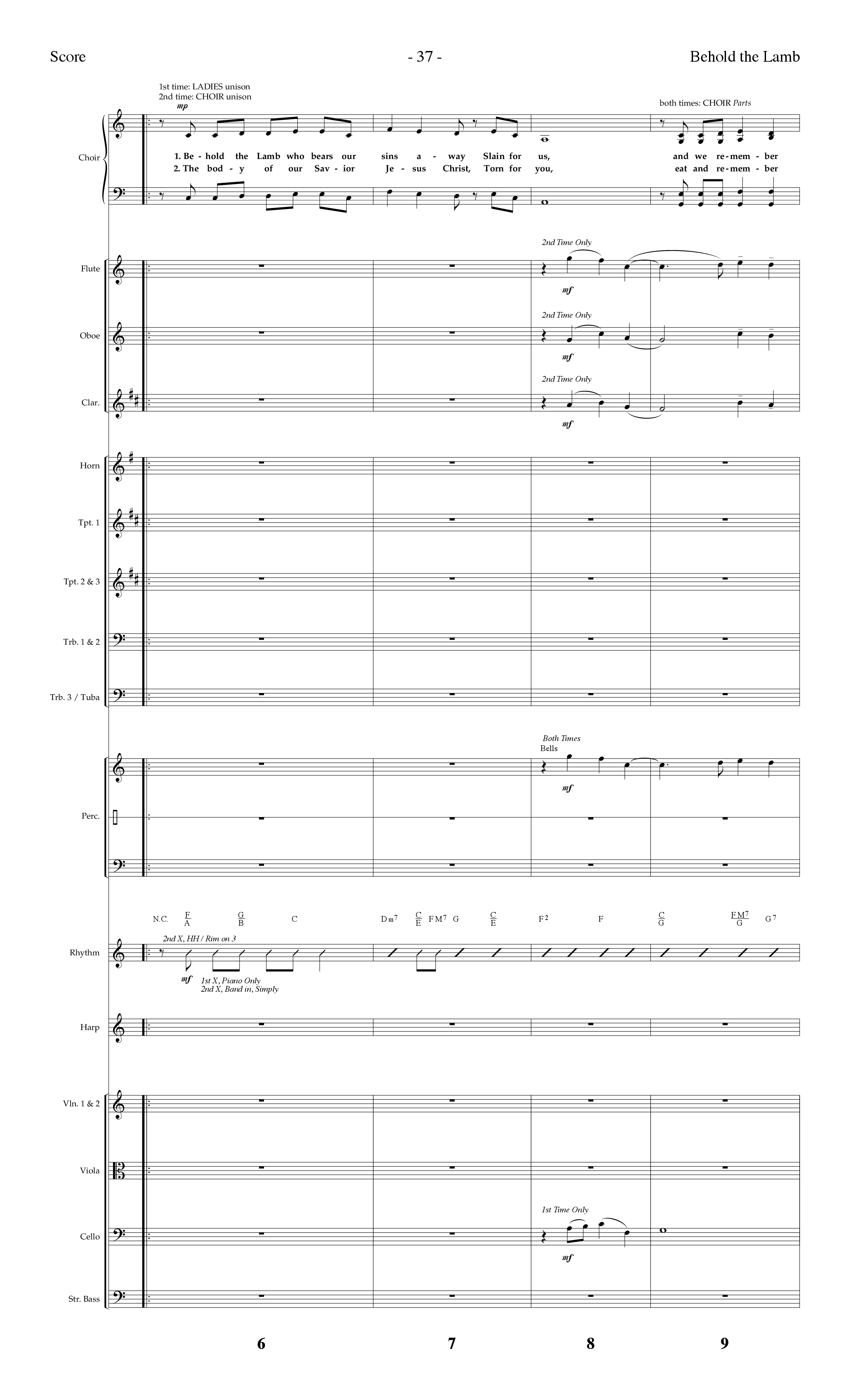 Behold The Lamb (Communion Hymn) (Choral Anthem SATB) Orchestration (Lifeway Choral / Arr. Dennis Allen)