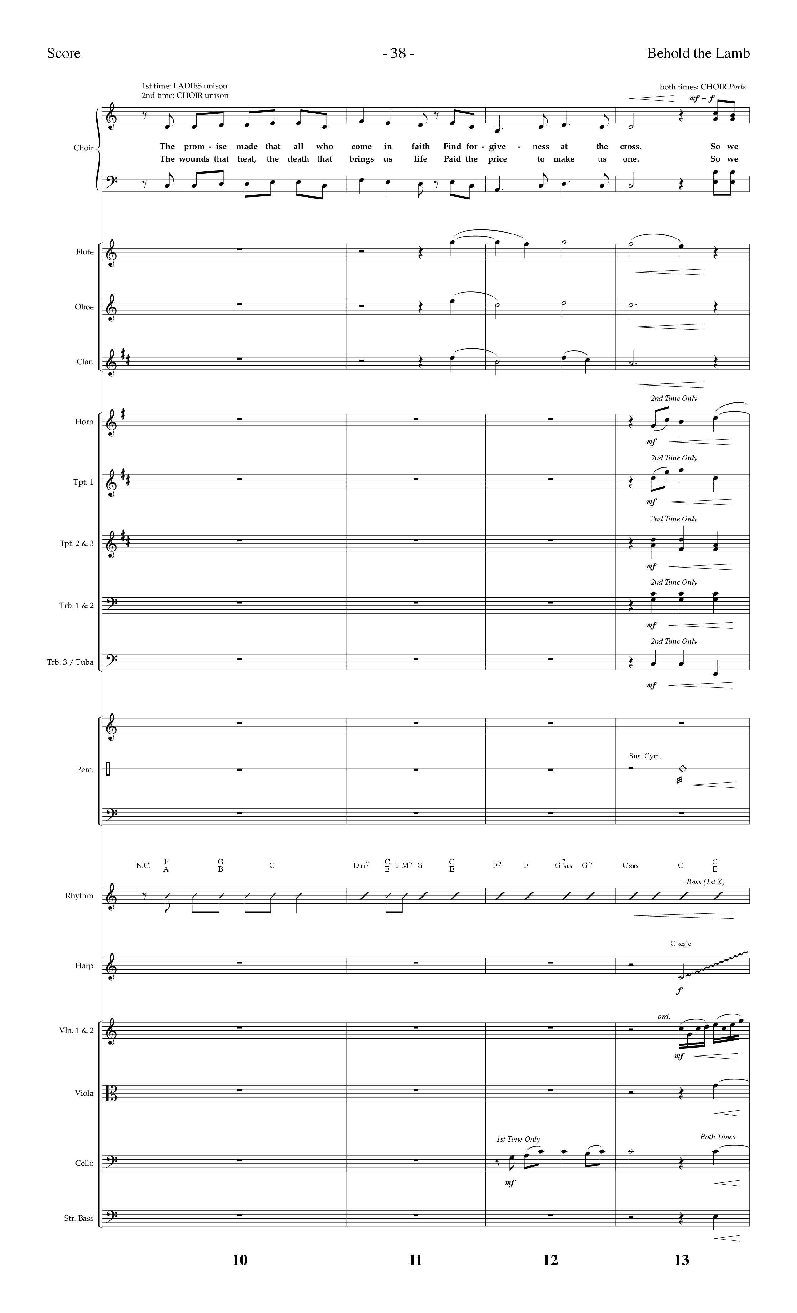 Behold The Lamb (Communion Hymn) (Choral Anthem SATB) Orchestration (Lifeway Choral / Arr. Dennis Allen)