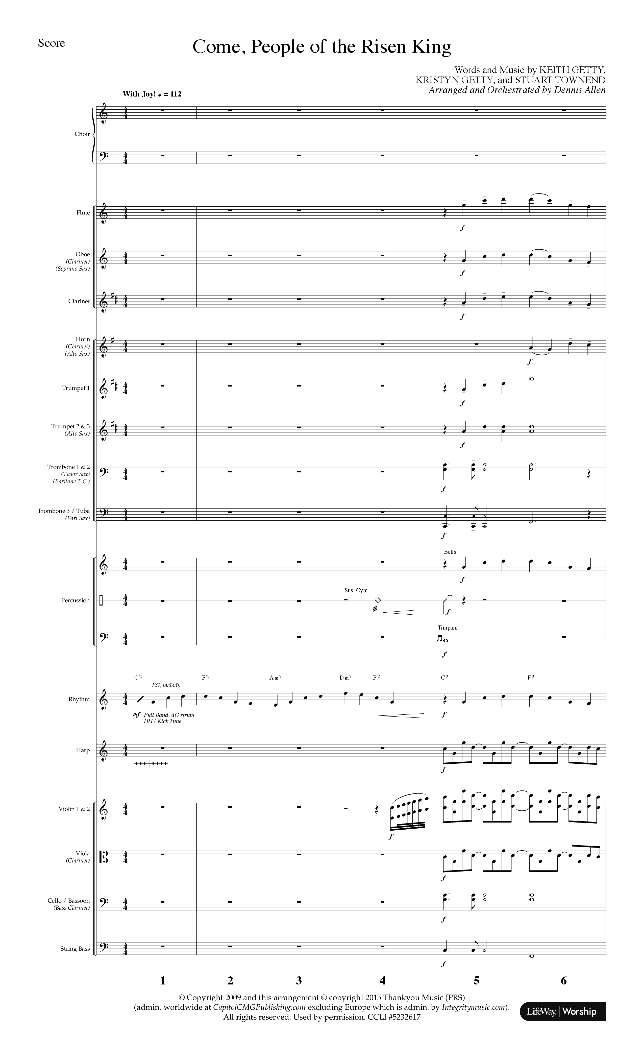 Come People Of The Risen King (Choral Anthem SATB) Orchestration (Lifeway Choral / Arr. Dennis Allen)