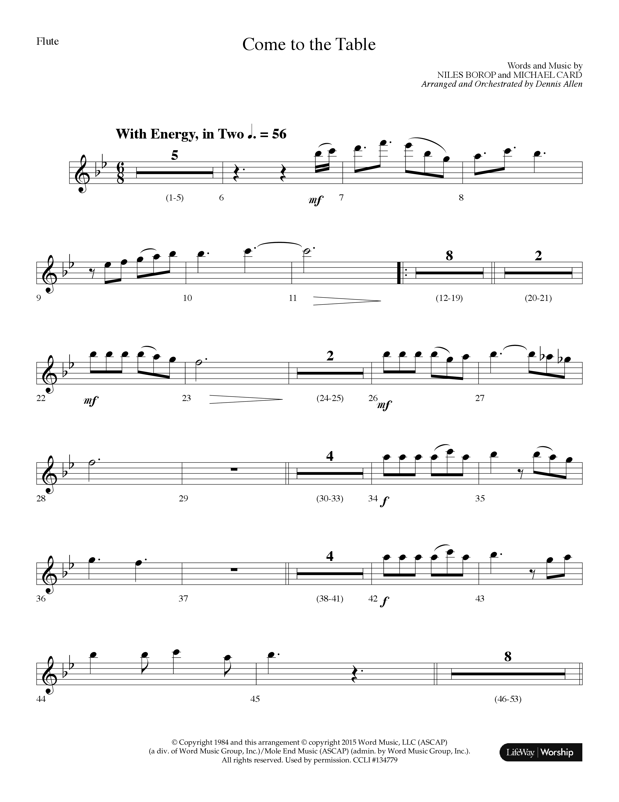 Come To The Table (Choral Anthem SATB) Flute (Lifeway Choral / Arr. Dennis Allen)
