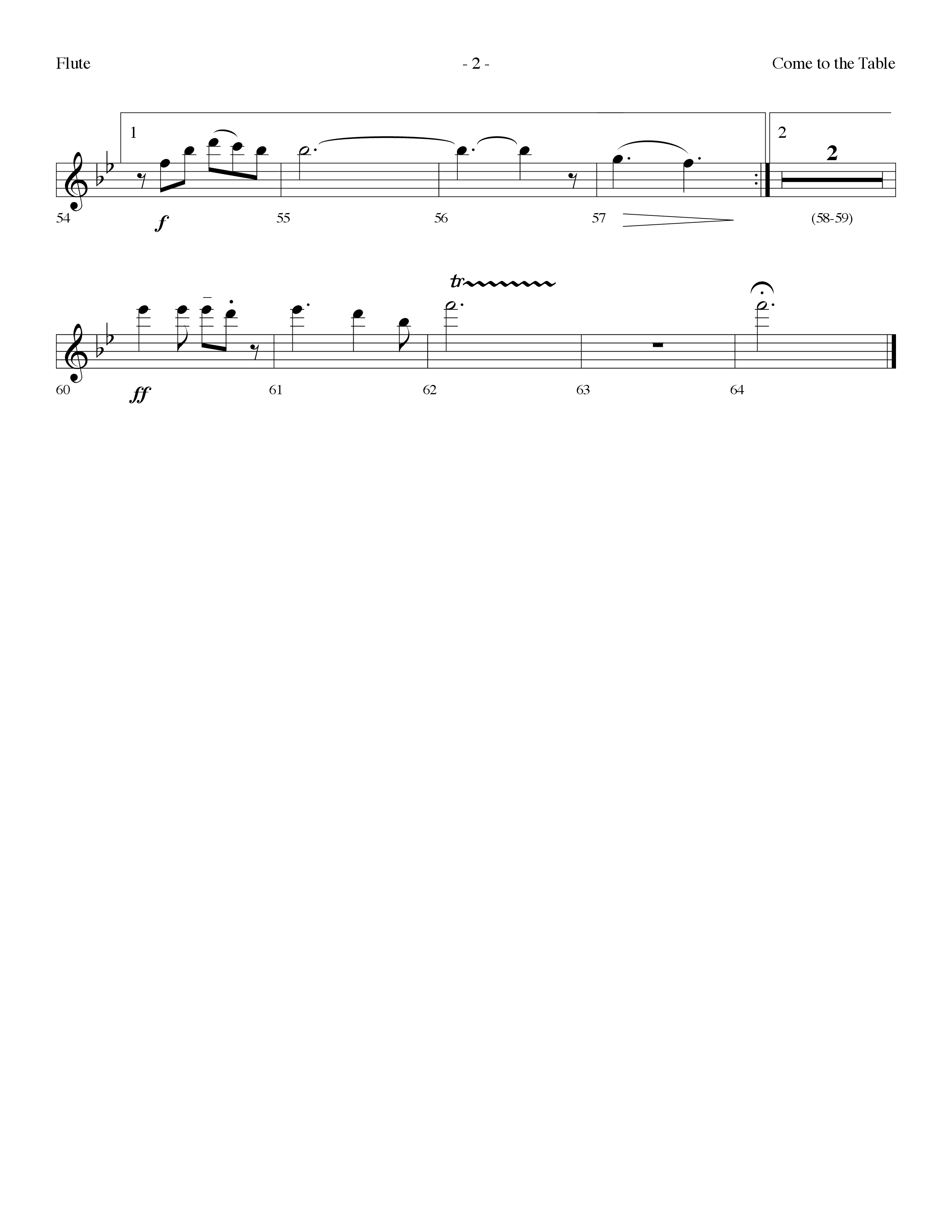 Come To The Table (Choral Anthem SATB) Flute (Lifeway Choral / Arr. Dennis Allen)