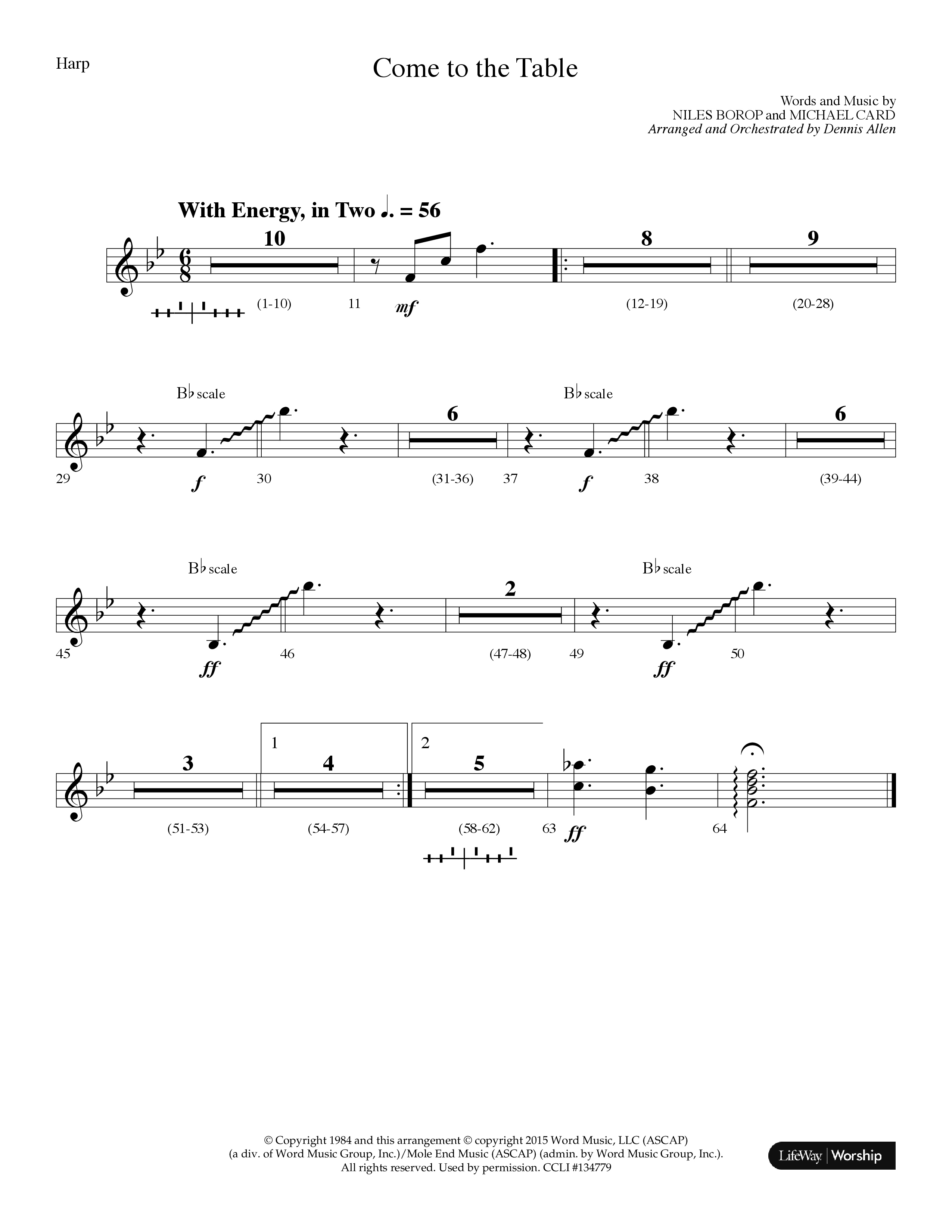 Come To The Table (Choral Anthem SATB) Harp (Lifeway Choral / Arr. Dennis Allen)