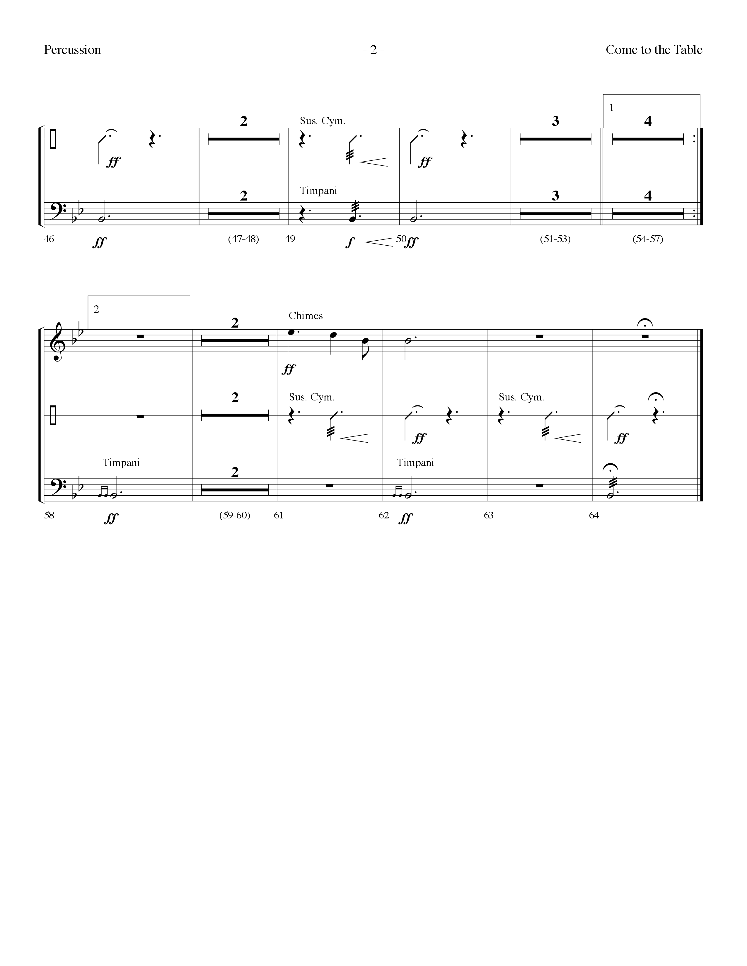 Come To The Table (Choral Anthem SATB) Percussion (Lifeway Choral / Arr. Dennis Allen)