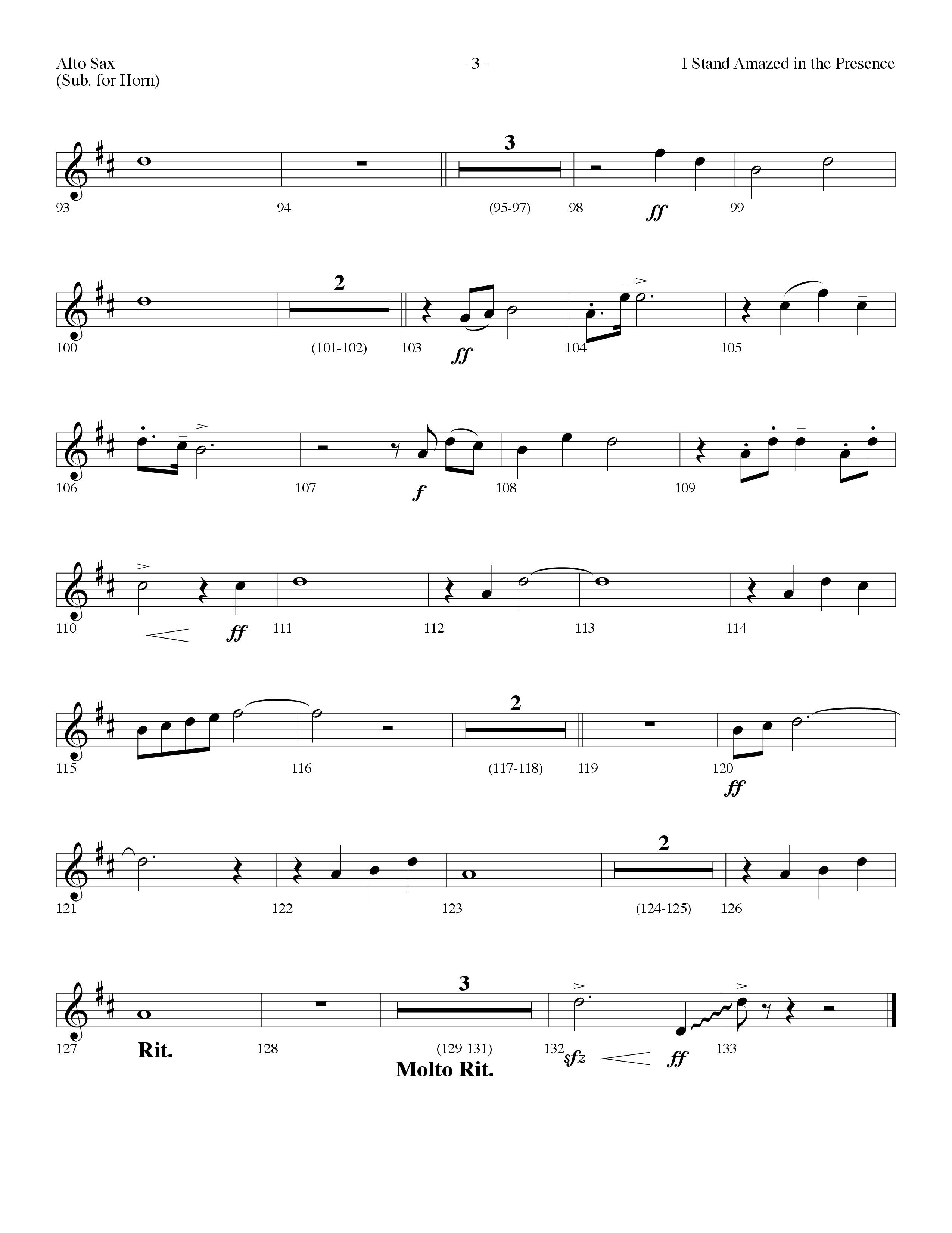 I Stand Amazed In The Presence (with Behold The Lamb) (Choral Anthem SATB) Alto Sax (Lifeway Choral / Arr. Dennis Allen)