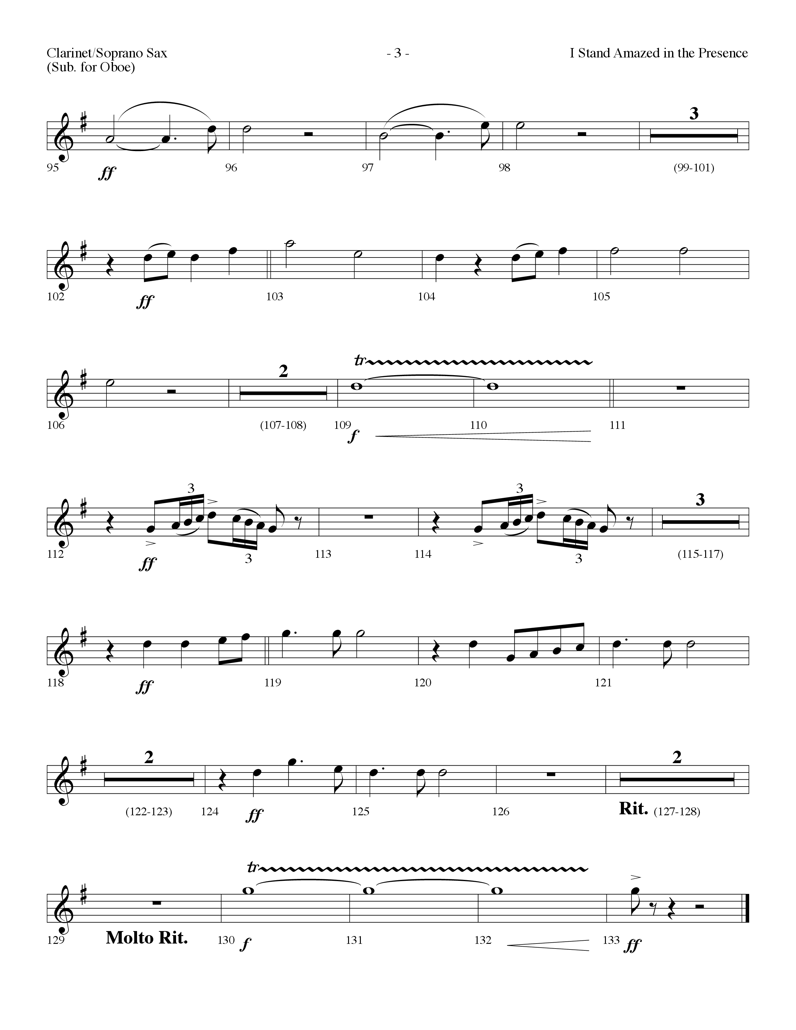 I Stand Amazed In The Presence (with Behold The Lamb) (Choral Anthem SATB) Clarinet/Soprano Sax (Lifeway Choral / Arr. Dennis Allen)