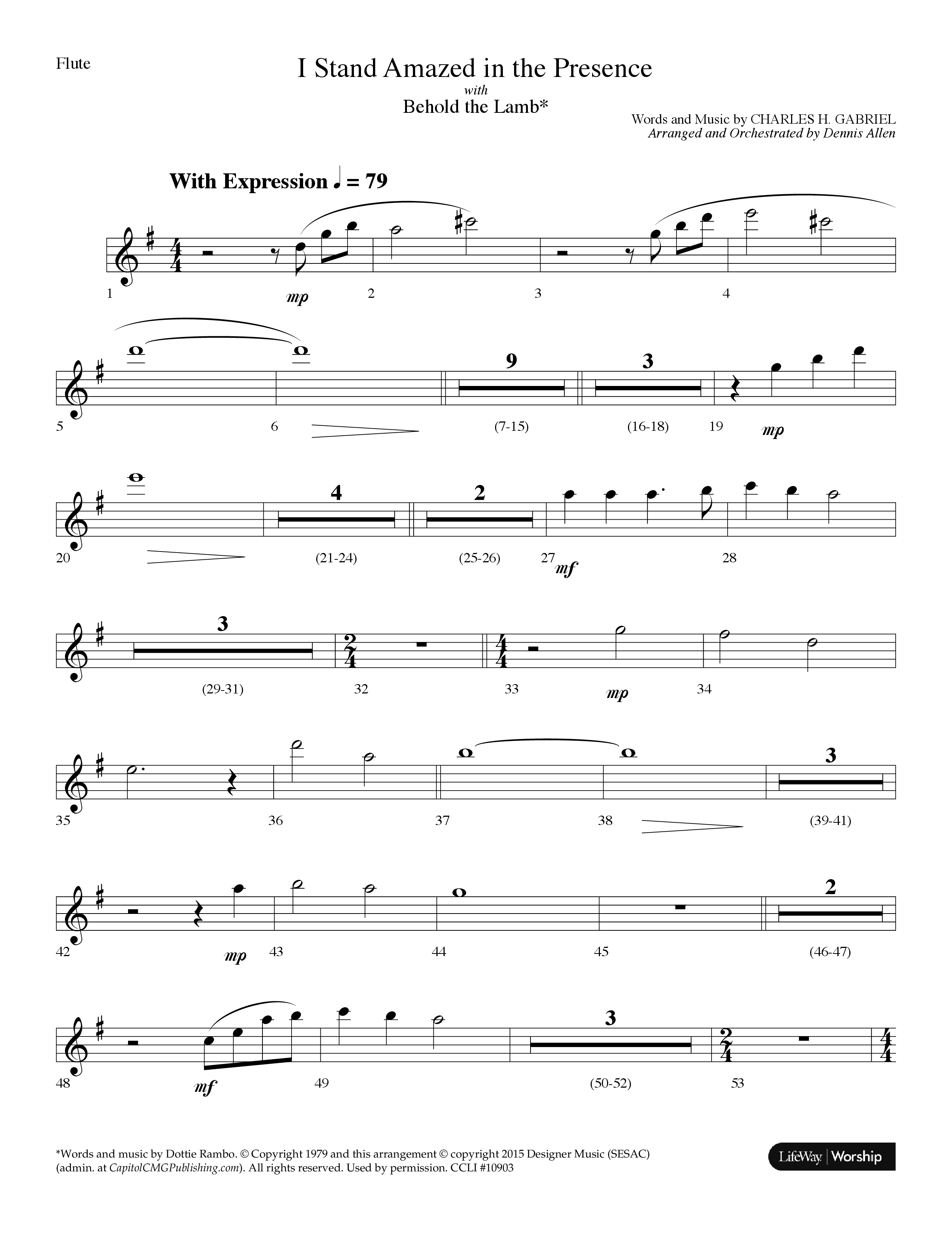 I Stand Amazed In The Presence (with Behold The Lamb) (Choral Anthem SATB) Flute (Lifeway Choral / Arr. Dennis Allen)