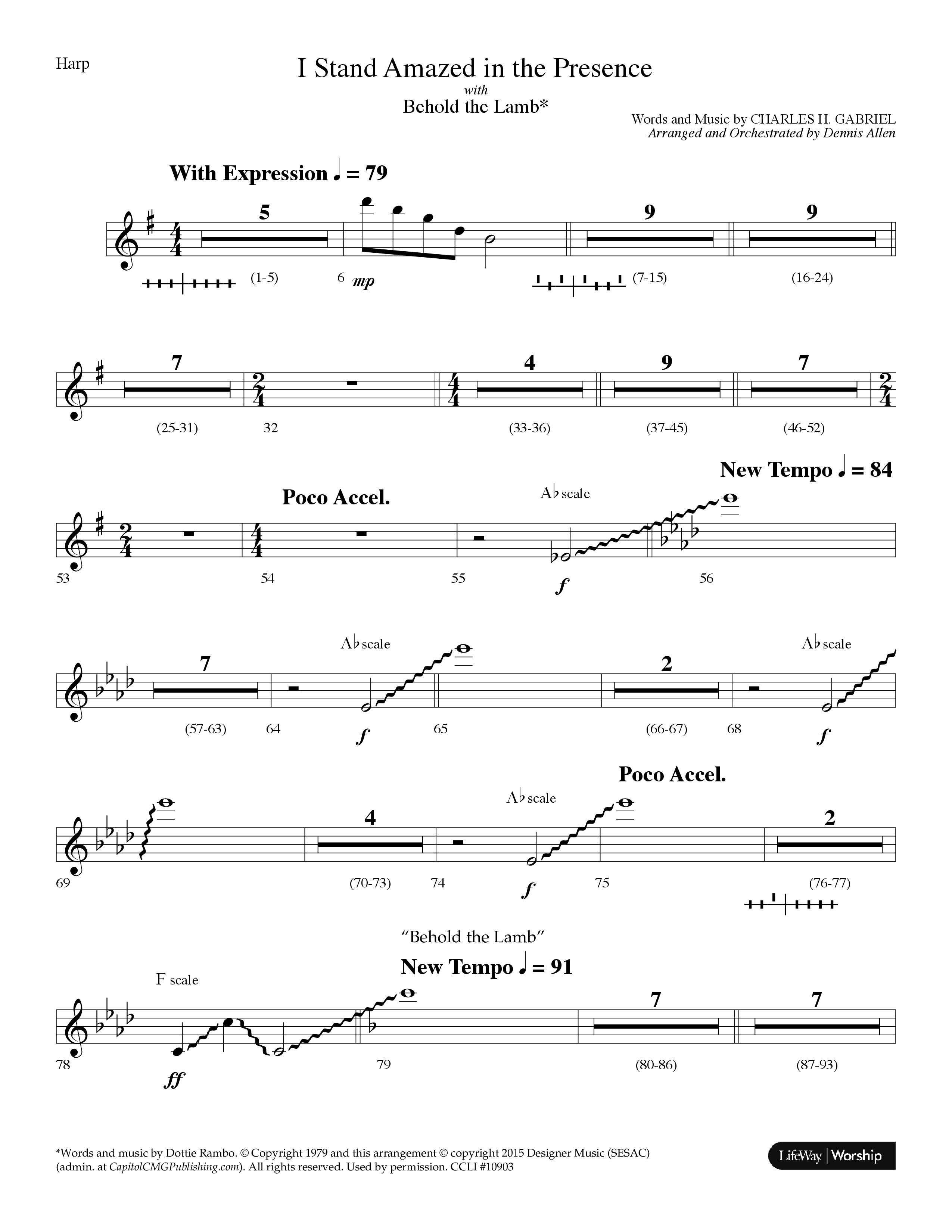 I Stand Amazed In The Presence (with Behold The Lamb) (Choral Anthem SATB) Harp (Lifeway Choral / Arr. Dennis Allen)