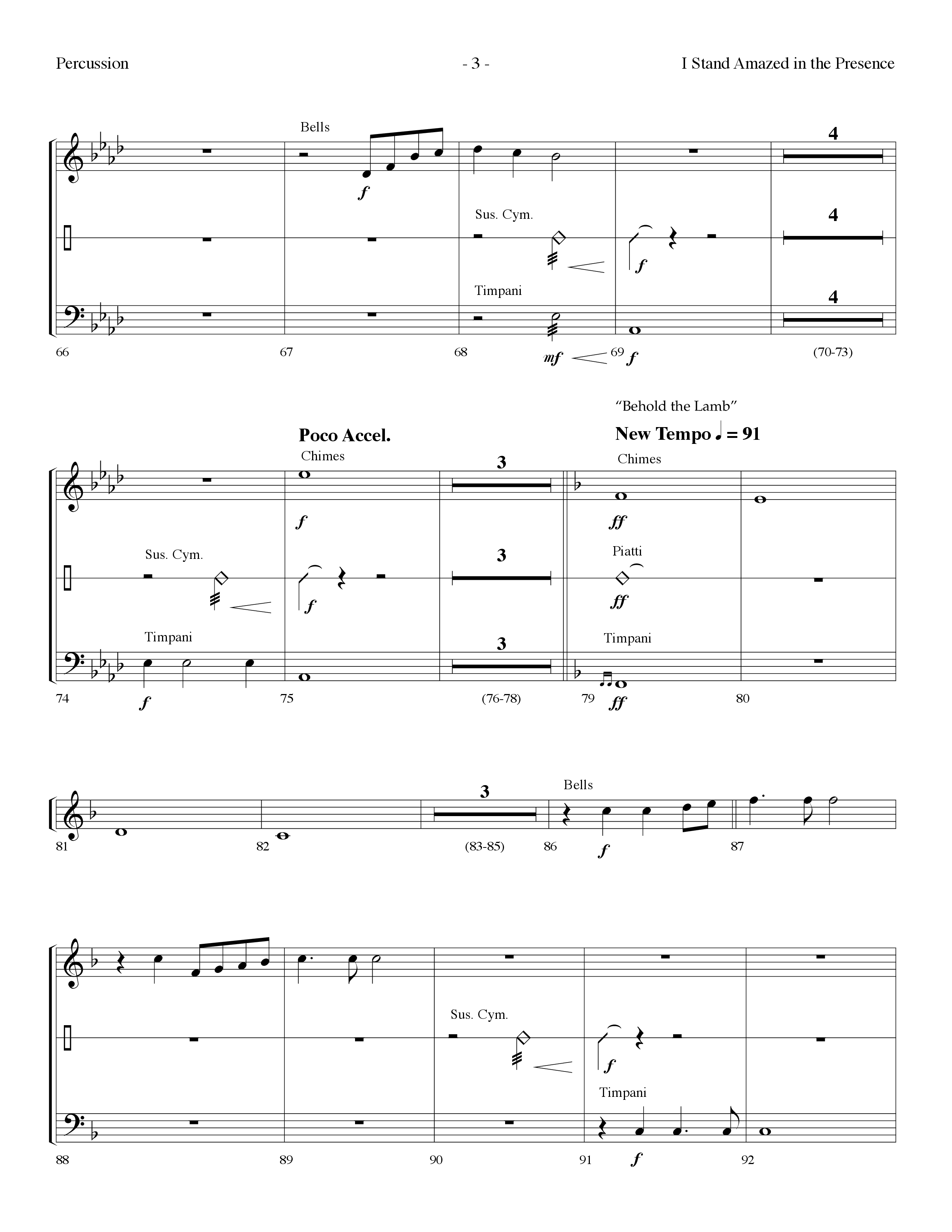 I Stand Amazed In The Presence (with Behold The Lamb) (Choral Anthem SATB) Percussion (Lifeway Choral / Arr. Dennis Allen)