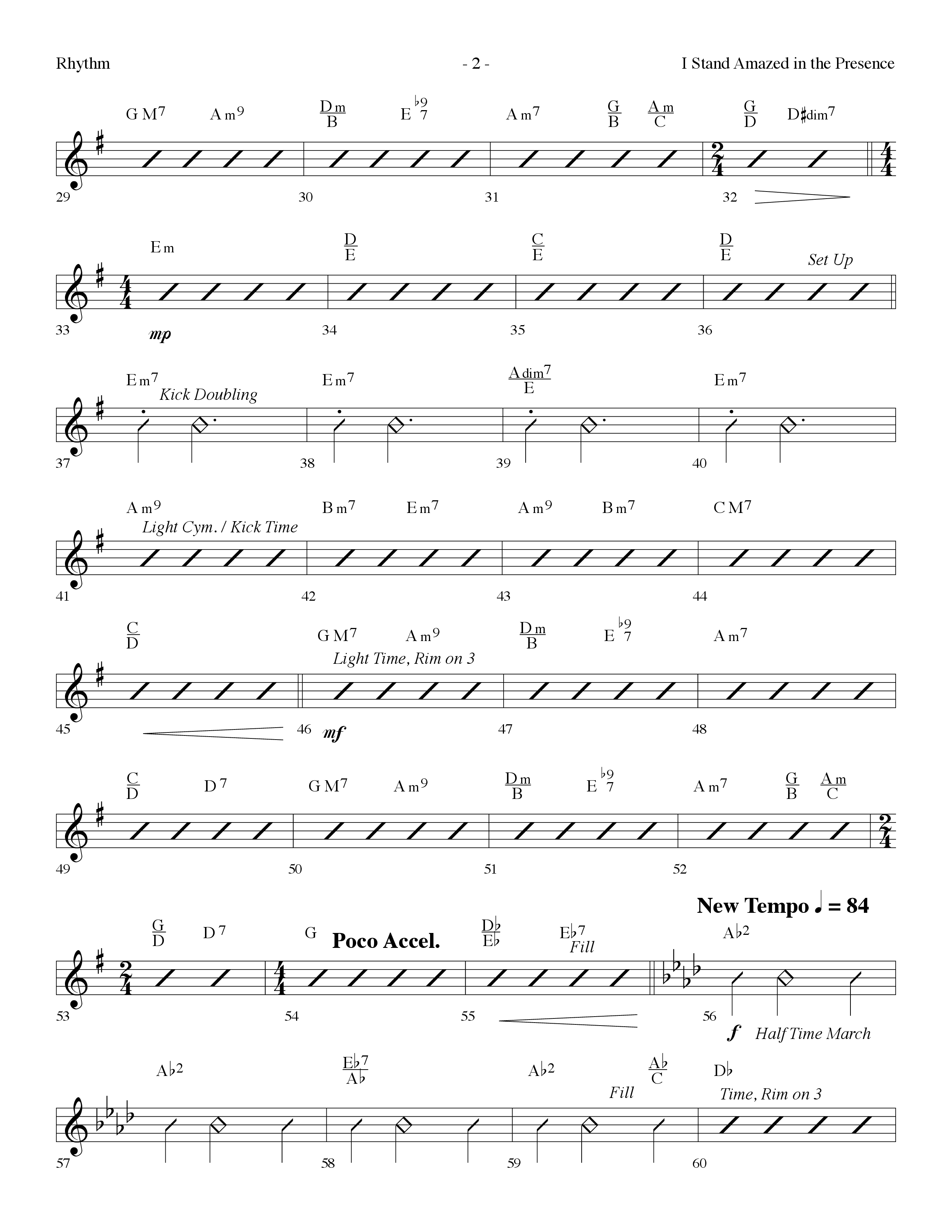 I Stand Amazed In The Presence (with Behold The Lamb) (Choral Anthem SATB) Rhythm Chart (Lifeway Choral / Arr. Dennis Allen)