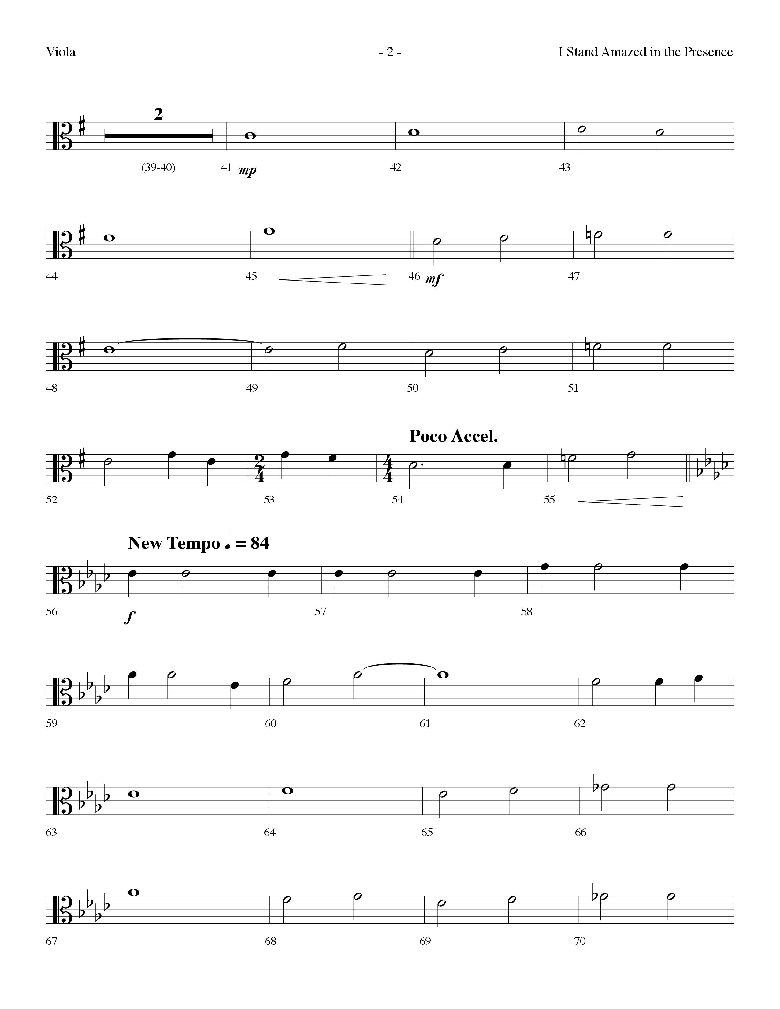 I Stand Amazed In The Presence (with Behold The Lamb) (Choral Anthem SATB) Viola (Lifeway Choral / Arr. Dennis Allen)