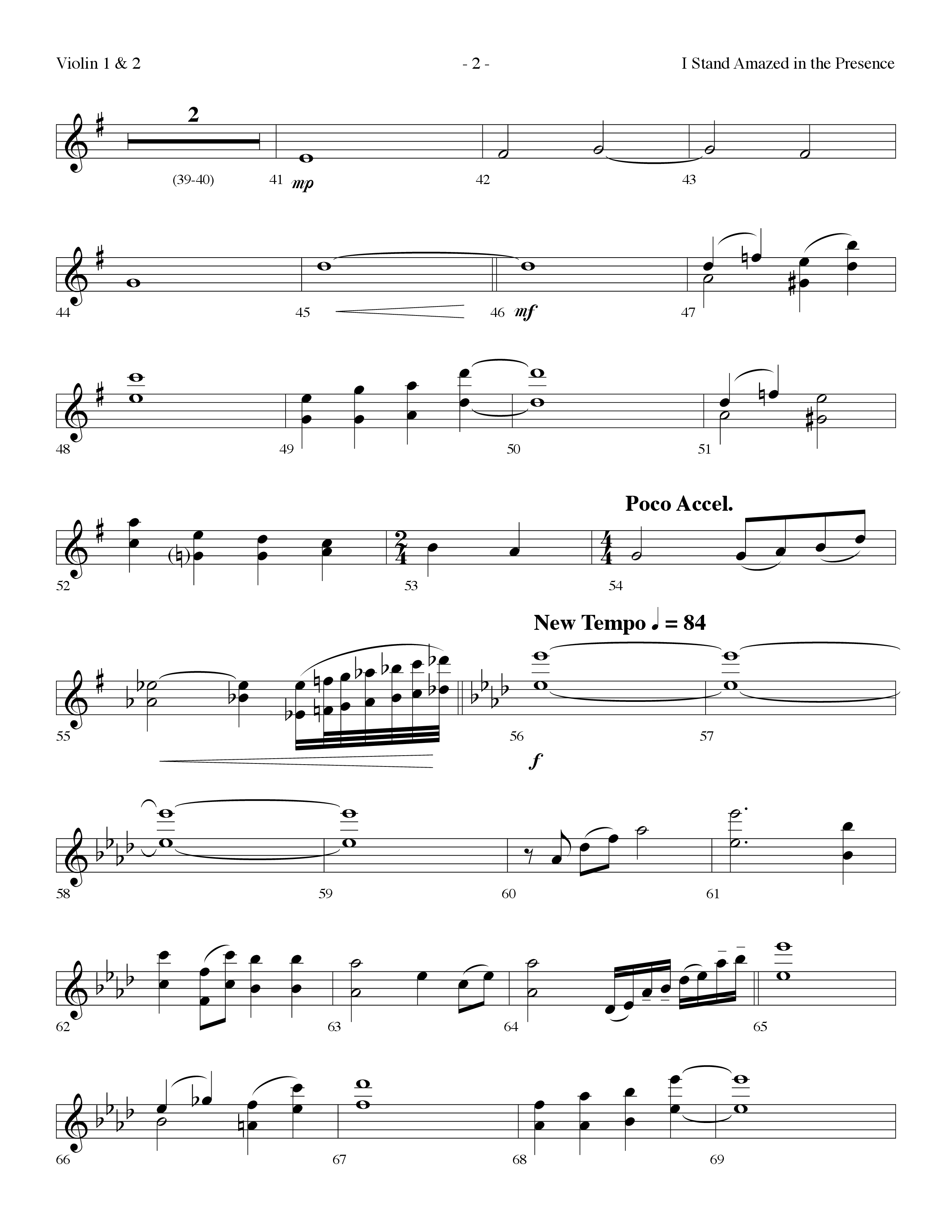 I Stand Amazed In The Presence (with Behold The Lamb) (Choral Anthem SATB) Violin 1/2 (Lifeway Choral / Arr. Dennis Allen)