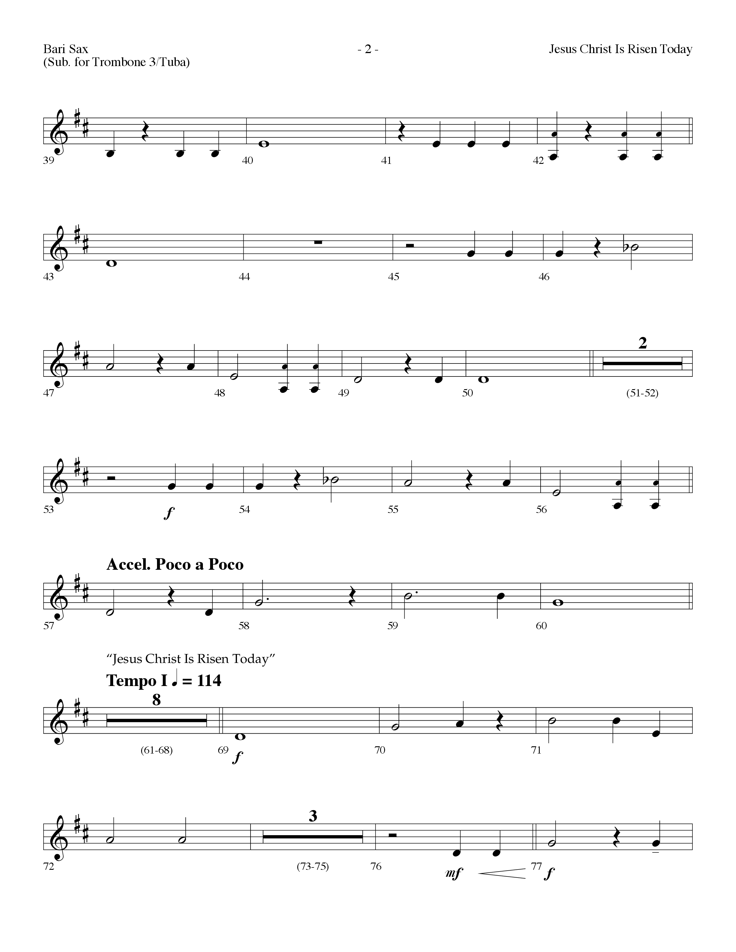 Jesus Christ Is Risen Today (with All Hail King Jesus) (Choral Anthem SATB) Bari Sax (Lifeway Worship / Arr. Dennis Allen)