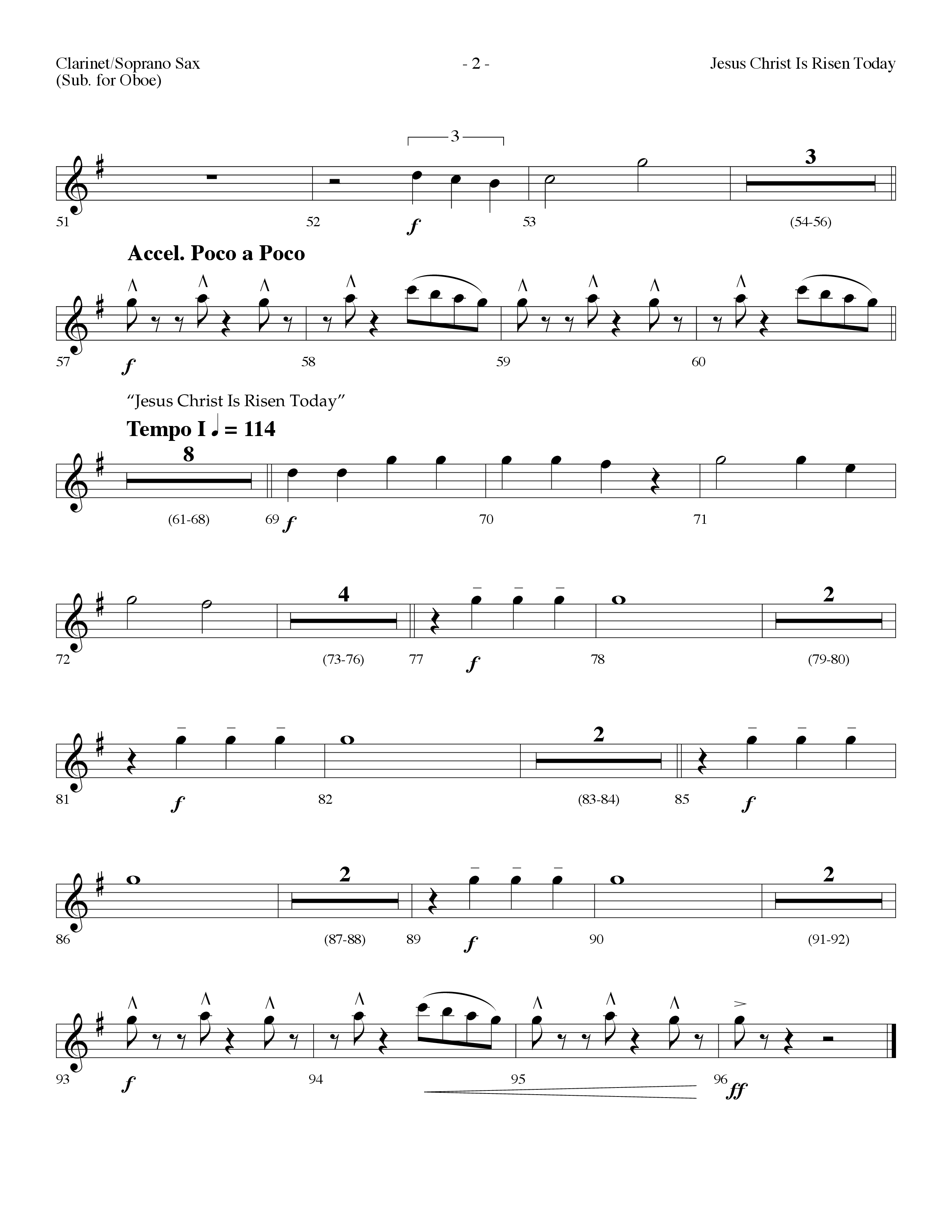Jesus Christ Is Risen Today (with All Hail King Jesus) (Choral Anthem SATB) Clarinet/Soprano Sax (Lifeway Worship / Arr. Dennis Allen)