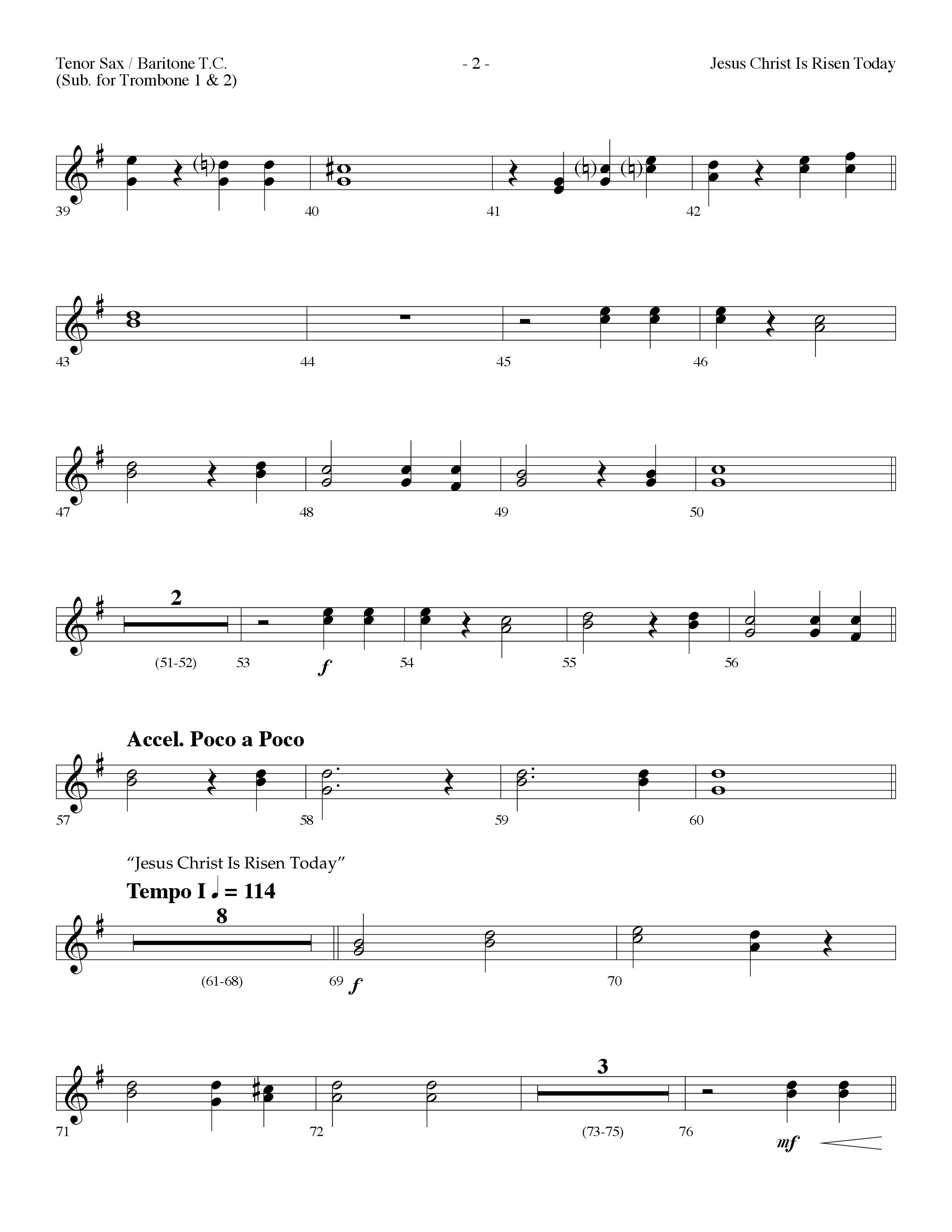 Jesus Christ Is Risen Today (with All Hail King Jesus) (Choral Anthem SATB) Tenor Sax/Baritone T.C. (Lifeway Worship / Arr. Dennis Allen)