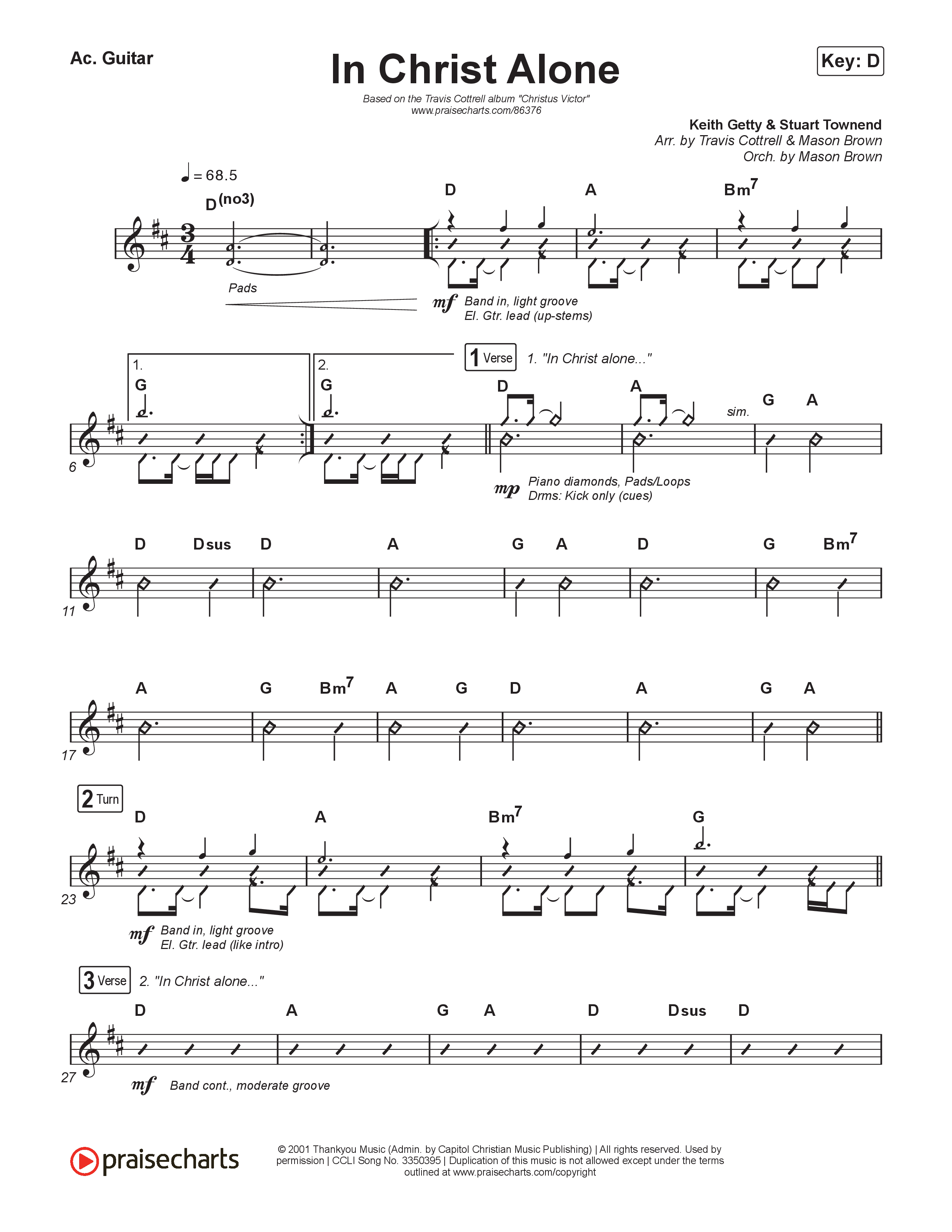 In Christ Alone (Choral/SATB) Acoustic Guitar (Lily Cottrell / Arr. Travis Cottrell / Orch. Mason Brown)