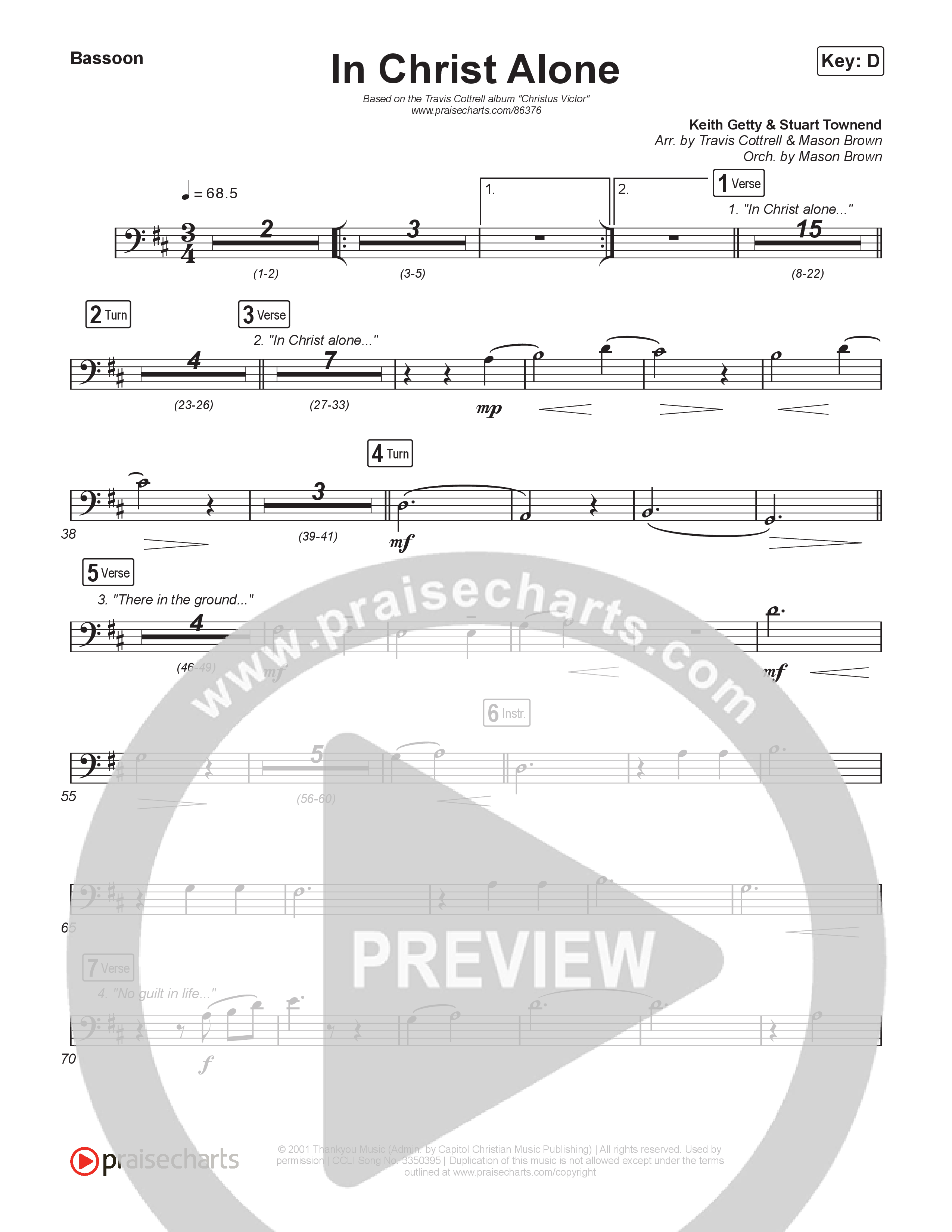 In Christ Alone (Choral/SATB) Bassoon (Lily Cottrell / Arr. Travis Cottrell / Orch. Mason Brown)