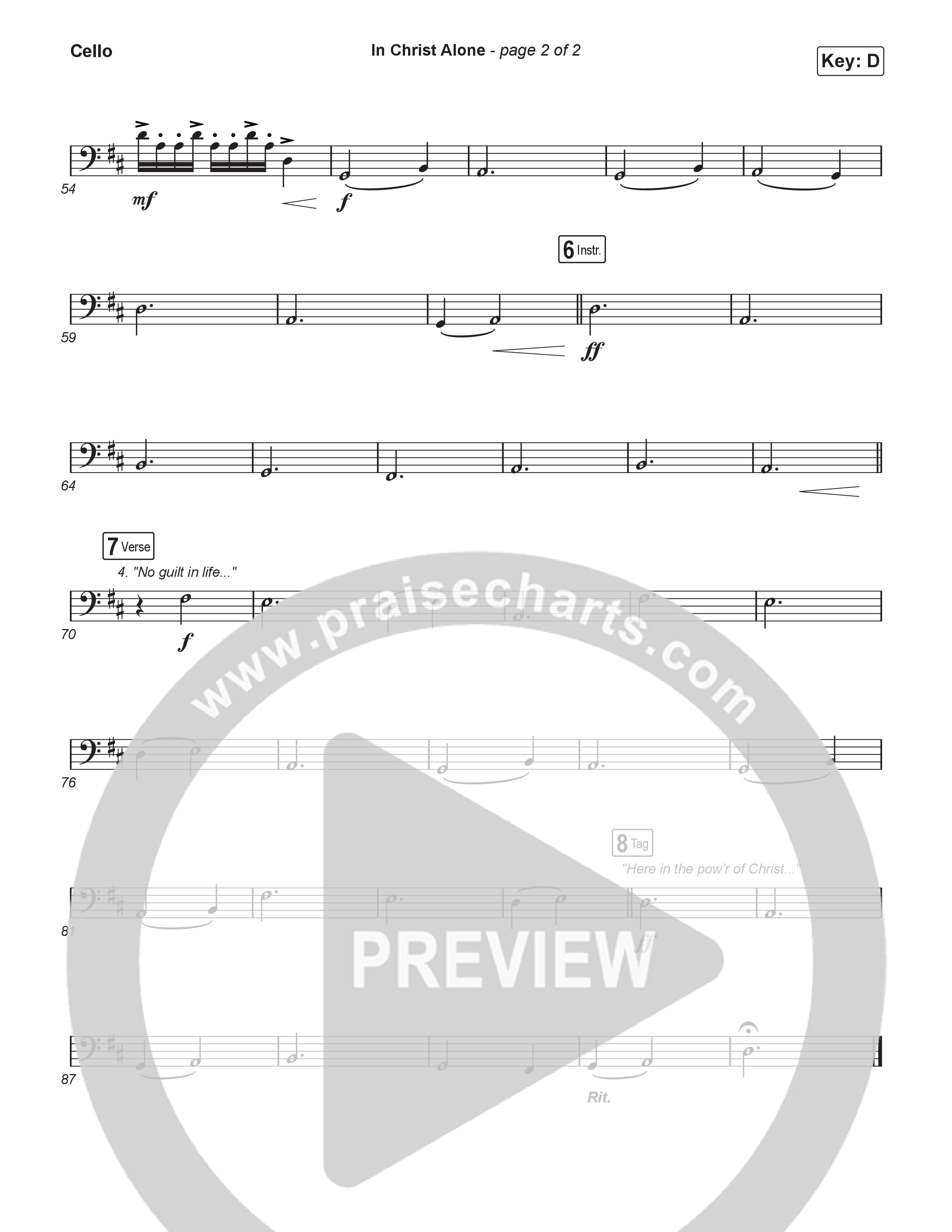 In Christ Alone (Choral/SATB) Cello (Lily Cottrell / Arr. Travis Cottrell / Orch. Mason Brown)