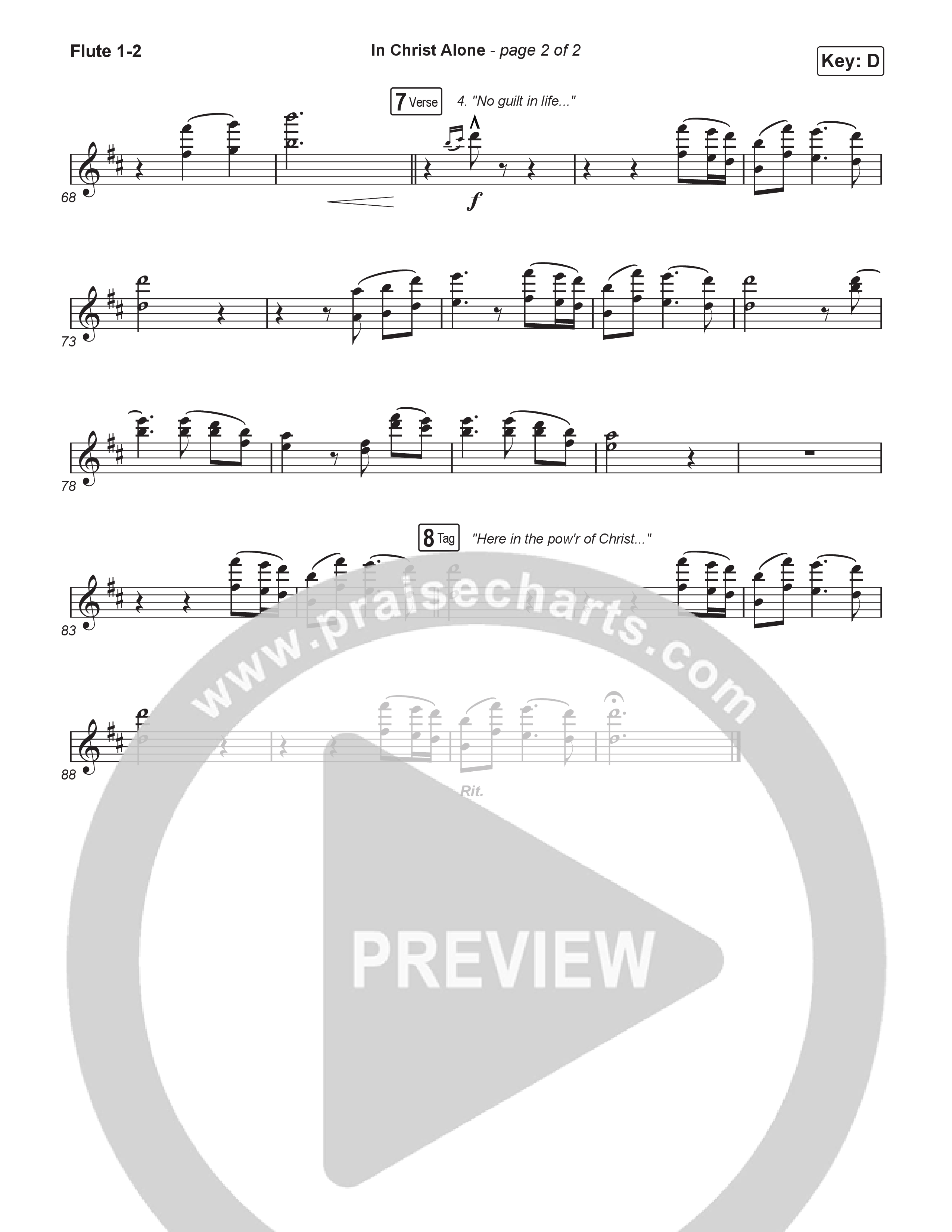 In Christ Alone (Choral/SATB) Flute 1,2 (Lily Cottrell / Arr. Travis Cottrell / Orch. Mason Brown)