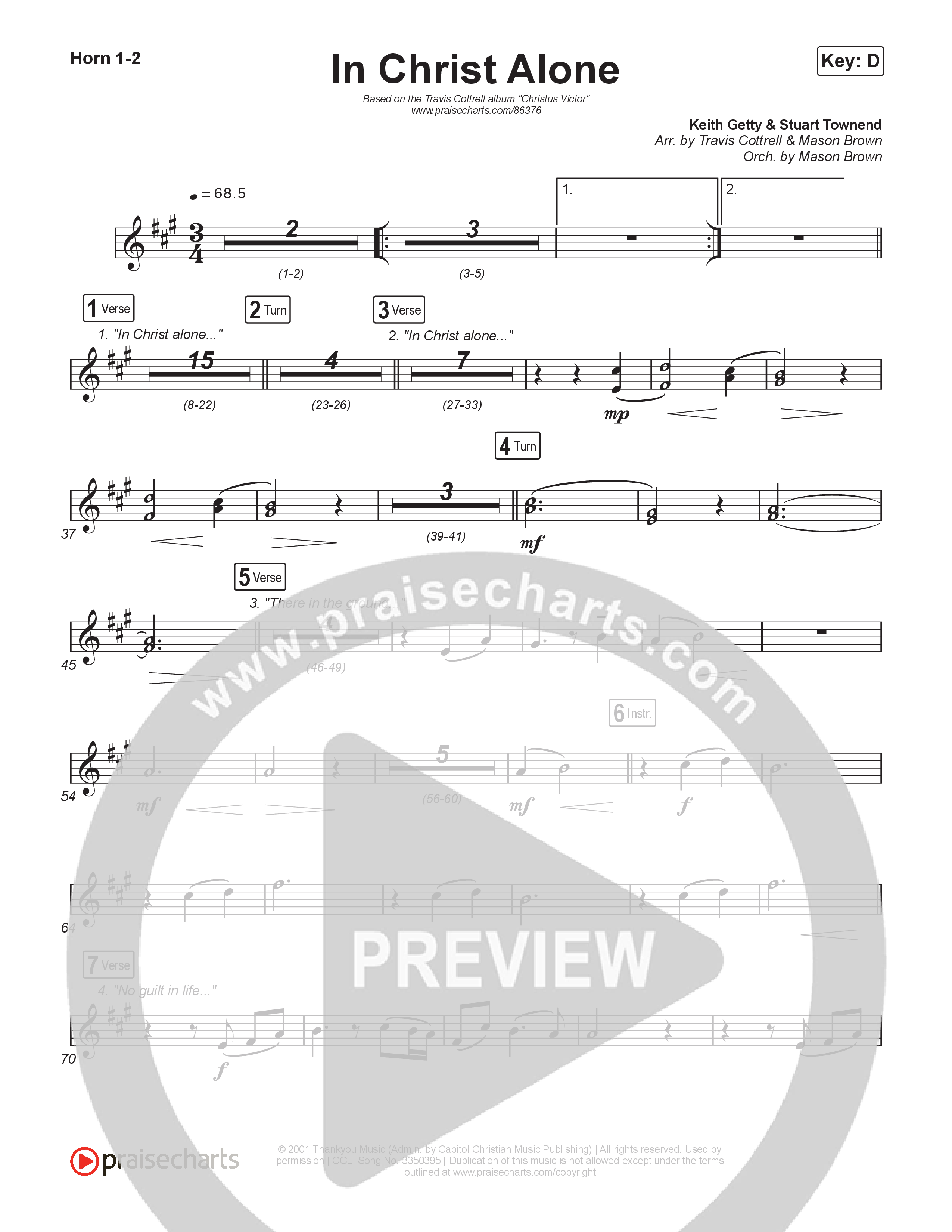 In Christ Alone (Choral/SATB) Brass Pack (Lily Cottrell / Arr. Travis Cottrell / Orch. Mason Brown)